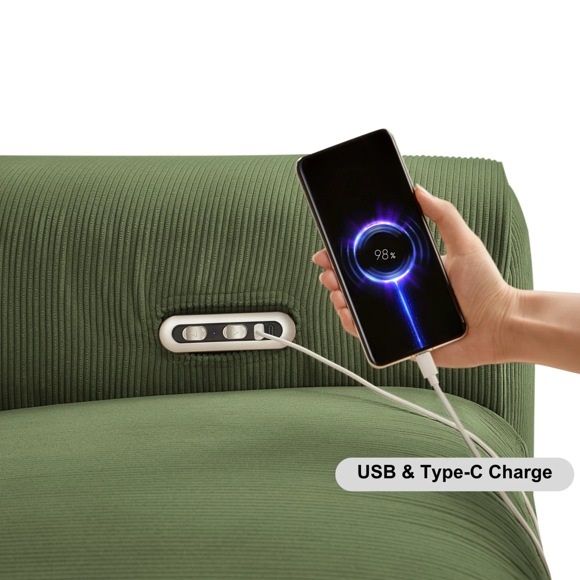 Linspire Vivid Electric 4-Seater Recliner Sofa, Green