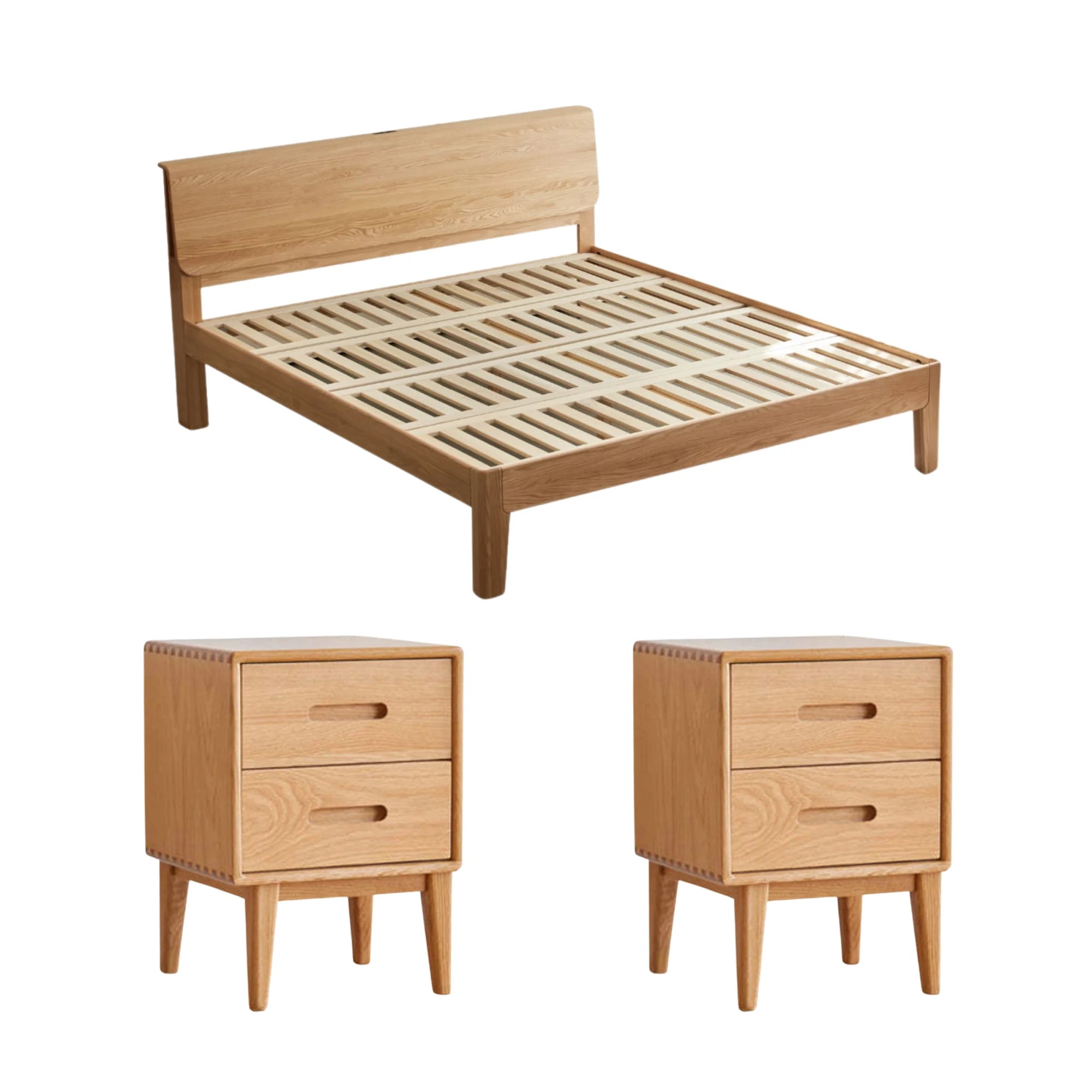 Solidwood Bailey 3PCS Bedroom Set, Global Queen Bed