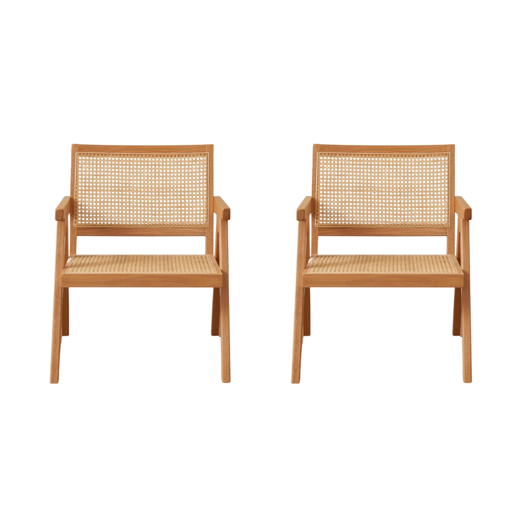 Solidwood Norway 2PCS Rattan Armchair Set