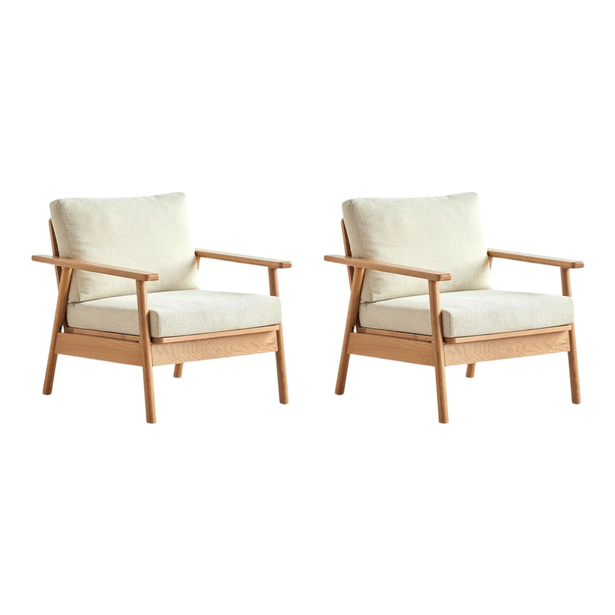 Solidwood Seattle 2PCS Armchair Set, Natural Wood