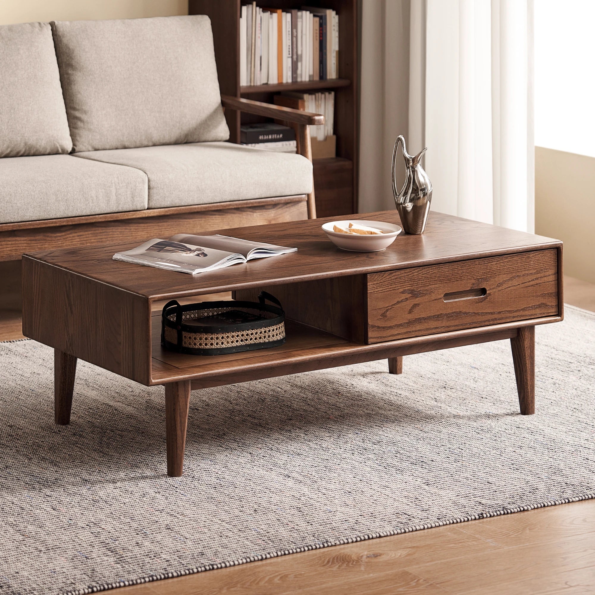 Solidwood Bailey Coffee Table, 135cm, Dark Wood