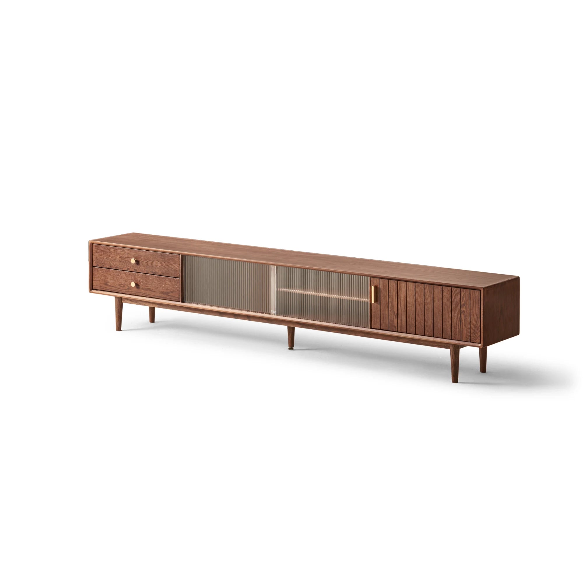 Solidwood Danya Entertainment Unit with Glass Doors, 200cm