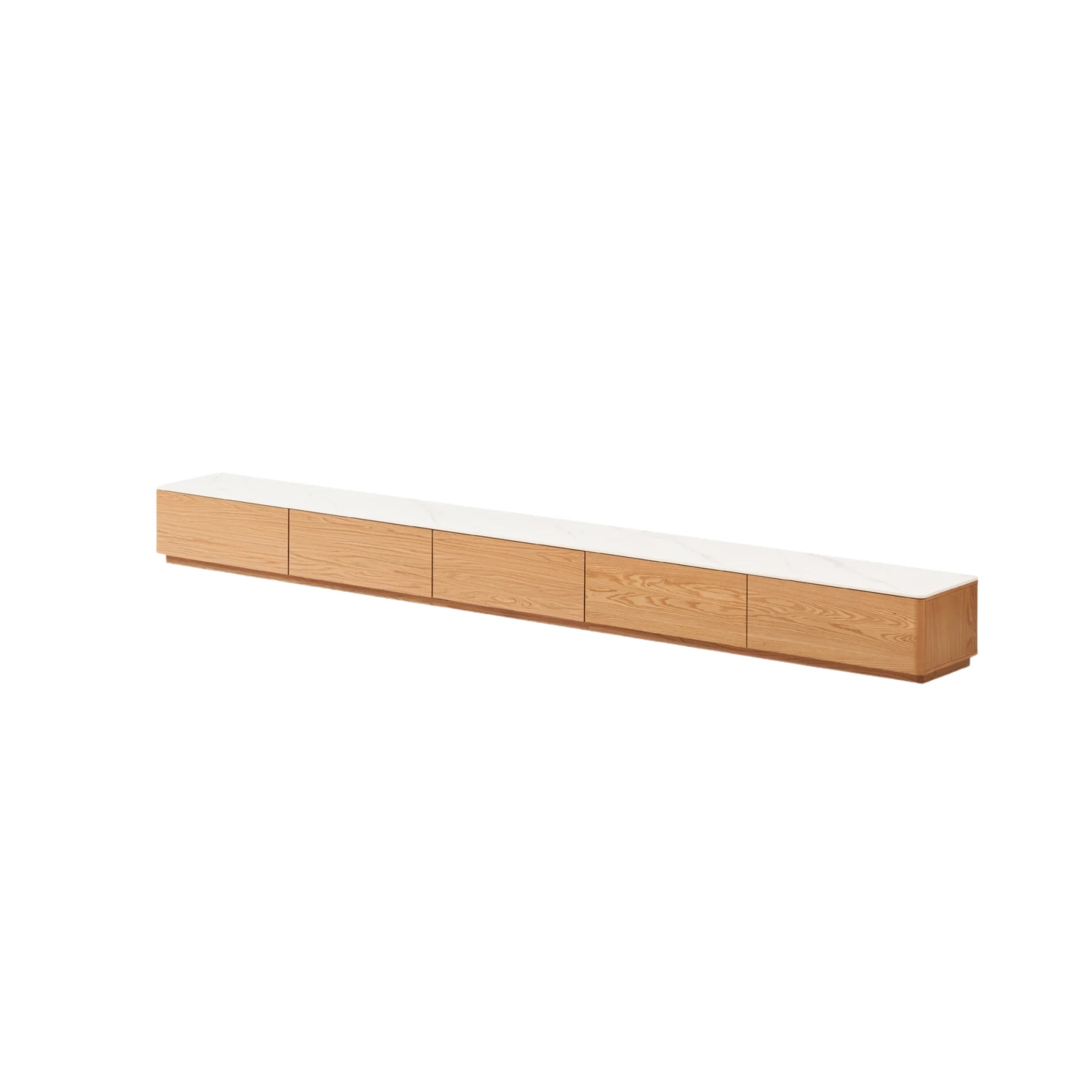 Solidwood Hemura Entertainment Unit with Sintered Stone Top, 300cm