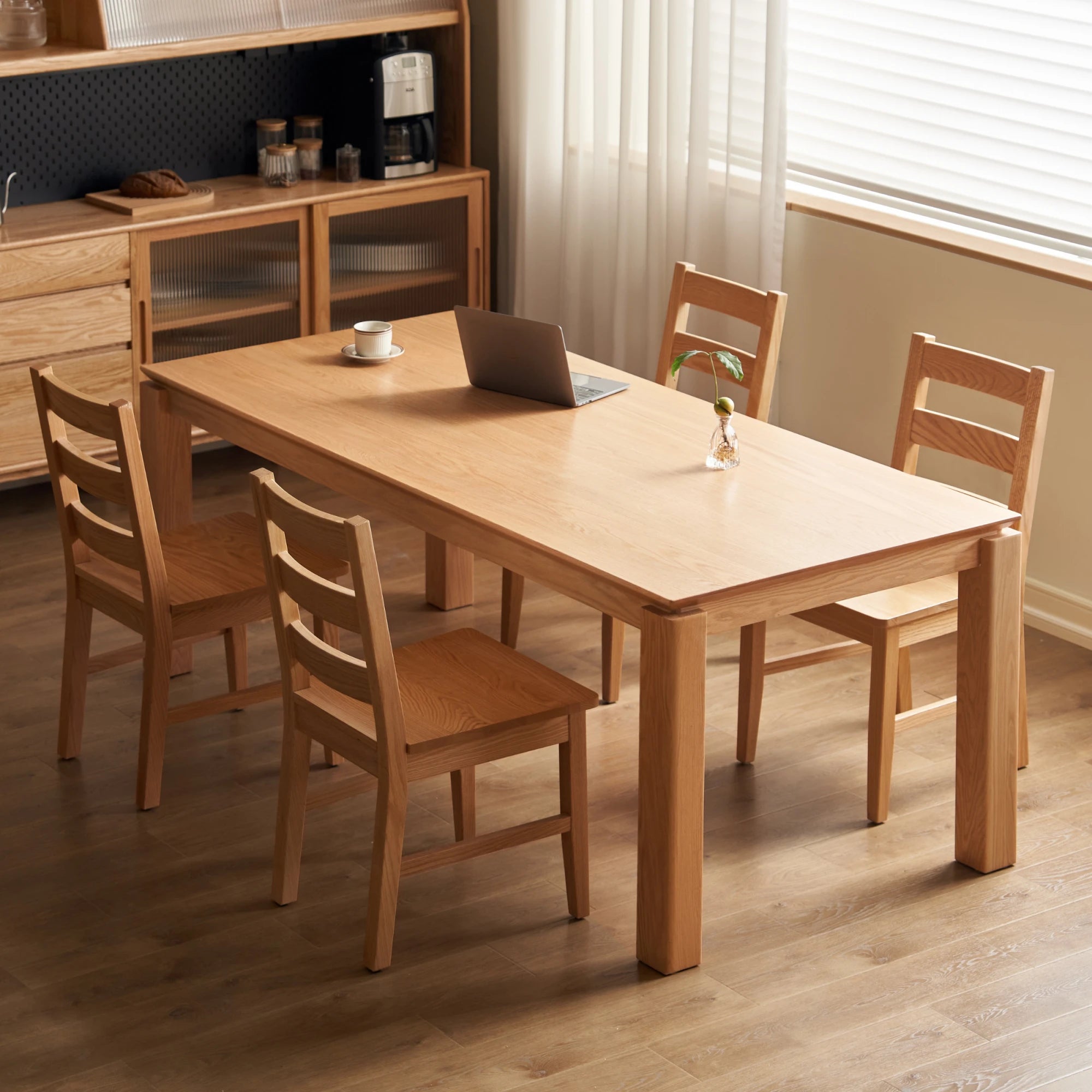 Solidwood Hemura Dining Table, Natural Wood