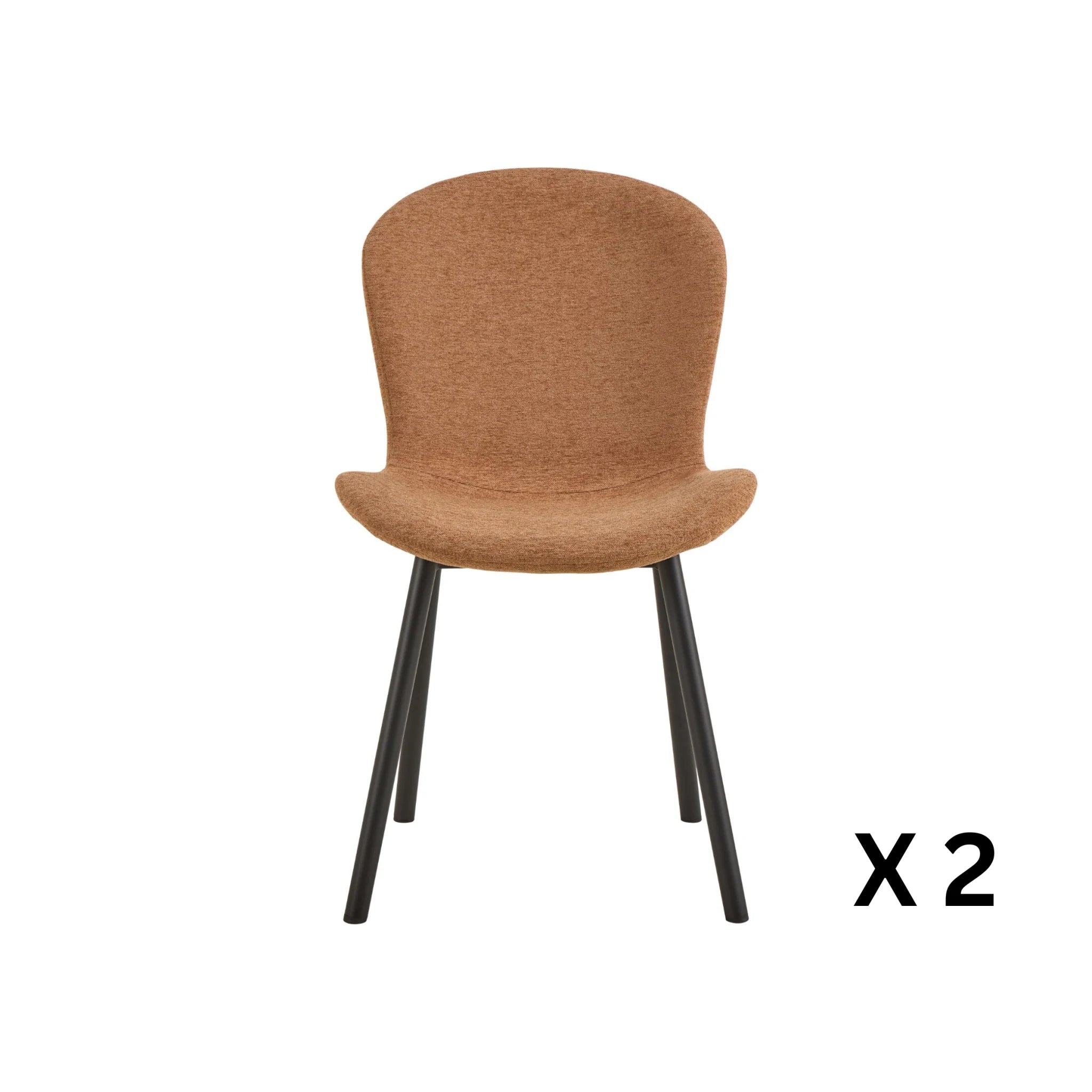 Hjem Design Esra Dining Chair, Terracotta, Set of 2