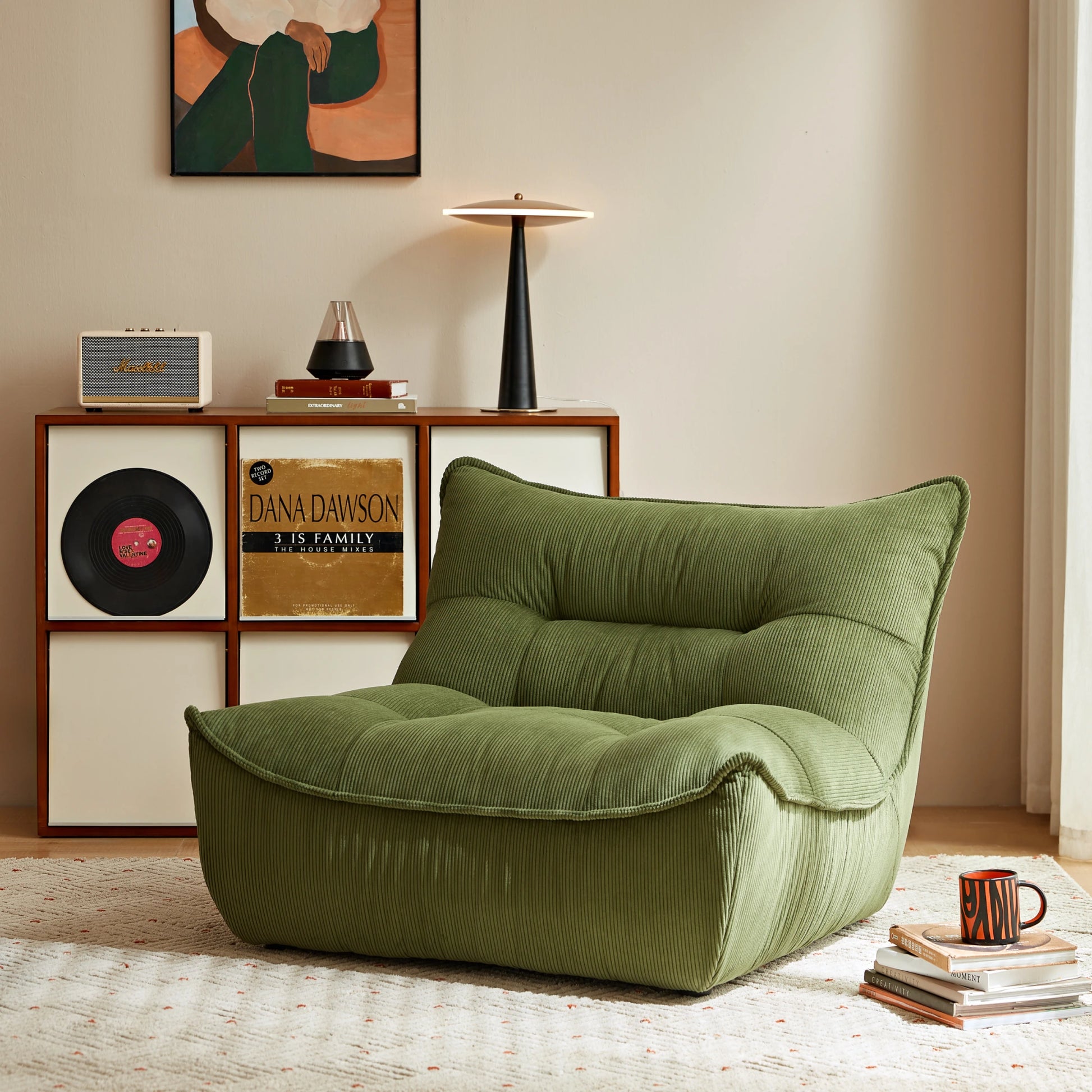 Linspire Eloni Corduroy Lounge Chair, Green
