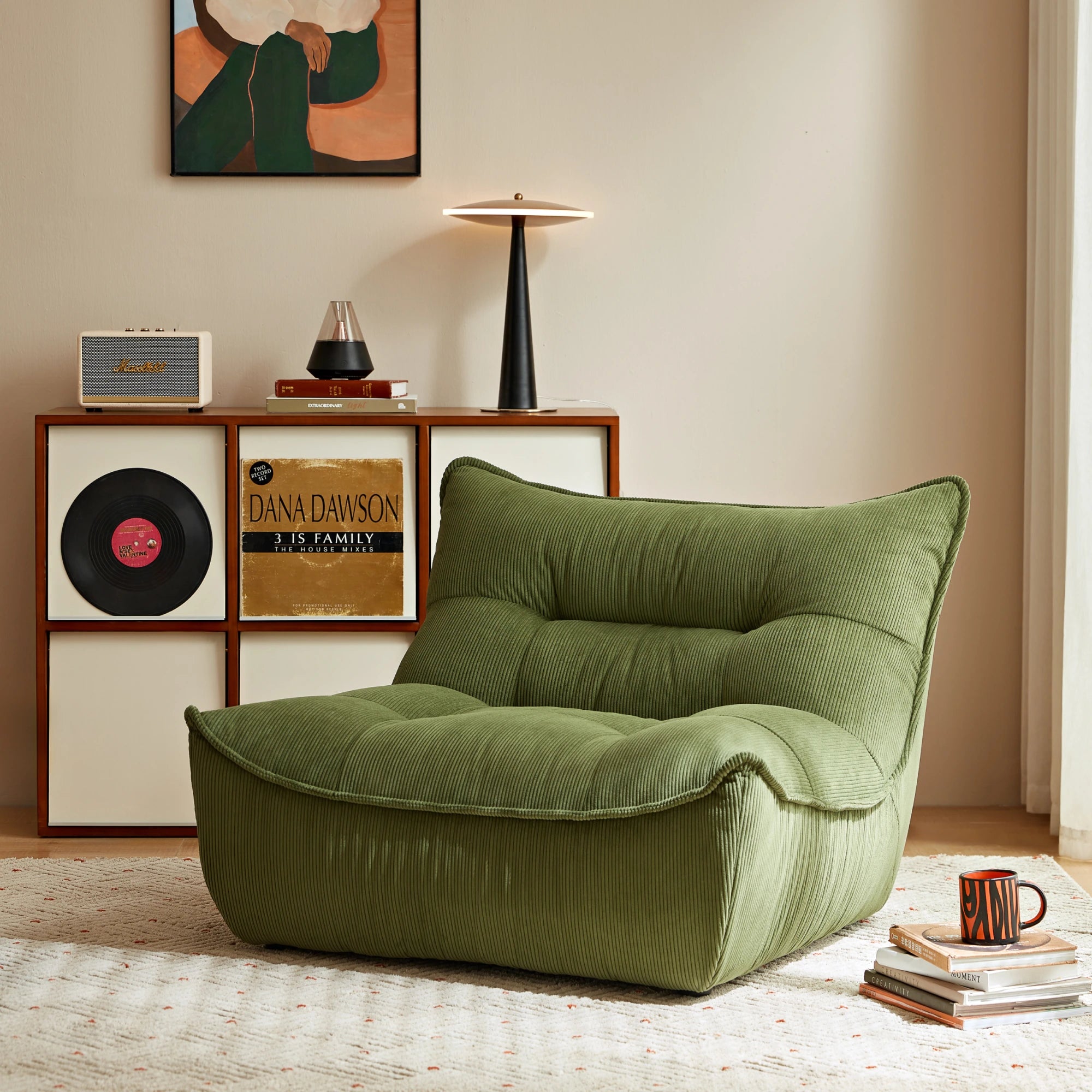 Linspire Eloni Corduroy Lounge Chair, Green