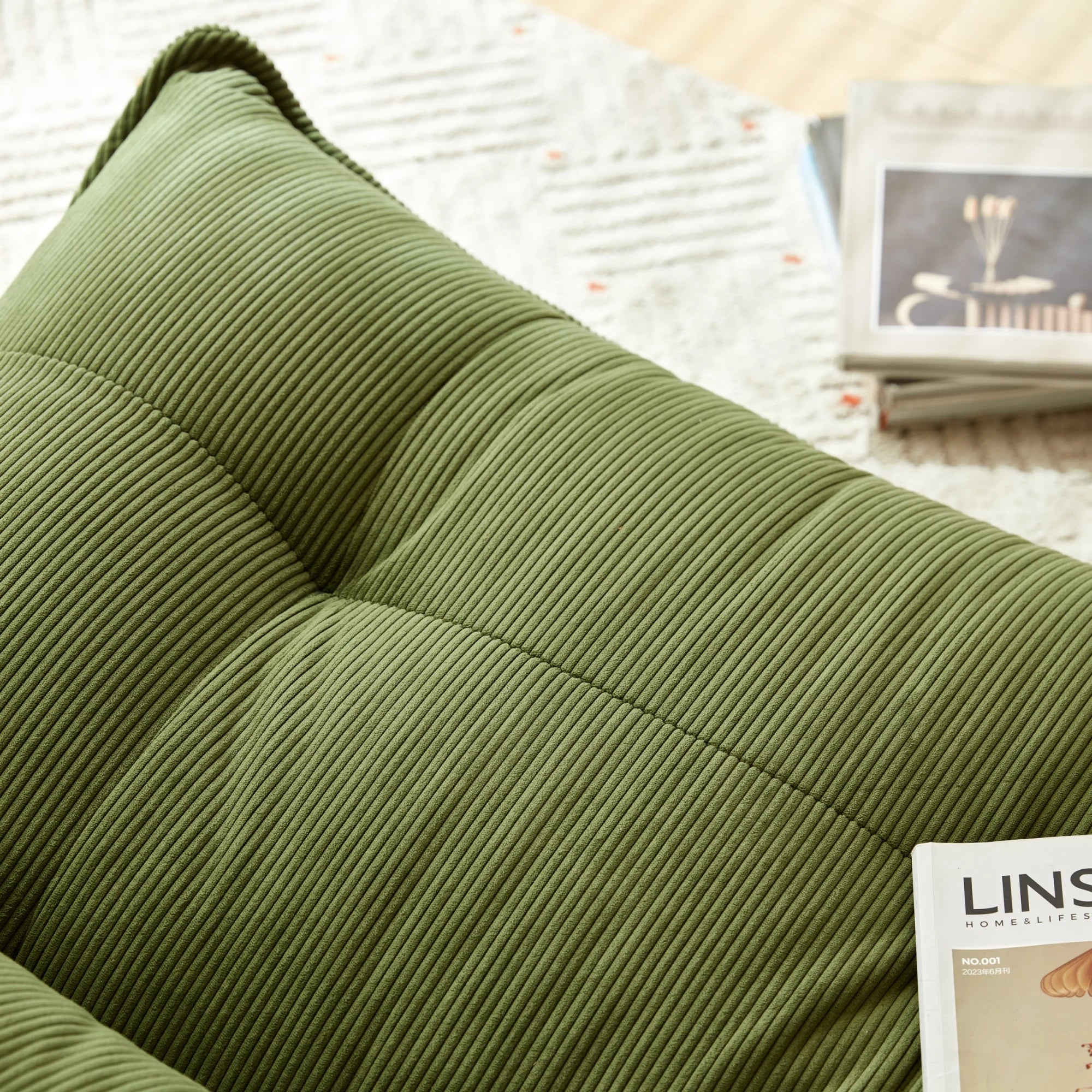 Linspire Eloni Corduroy Lounge Chair, Green