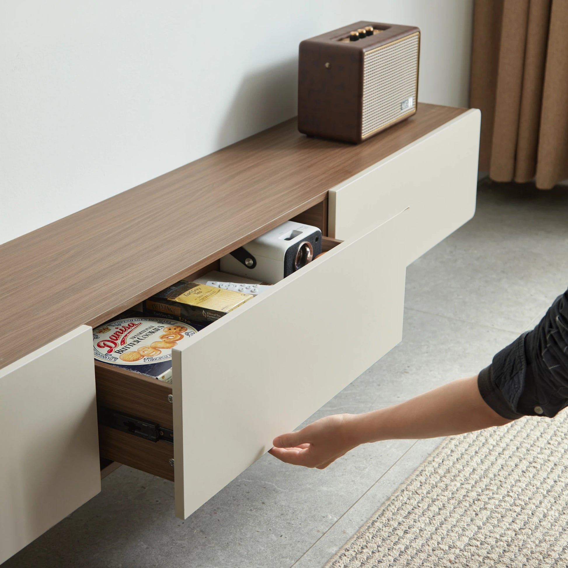 Linspire Pristine Floating Entertainment Unit, W180cm