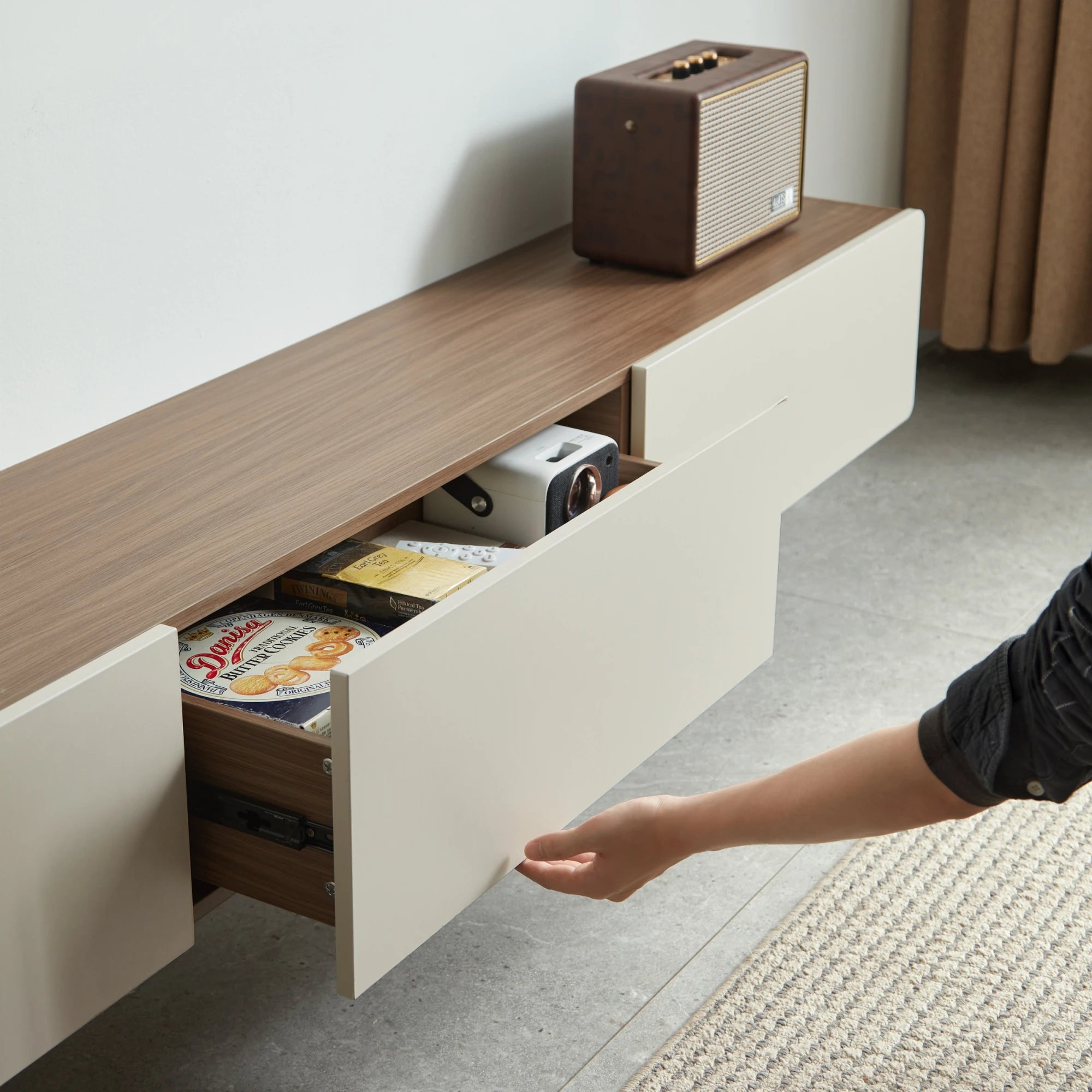 Linspire Pristine Floating Entertainment Unit, W180cm