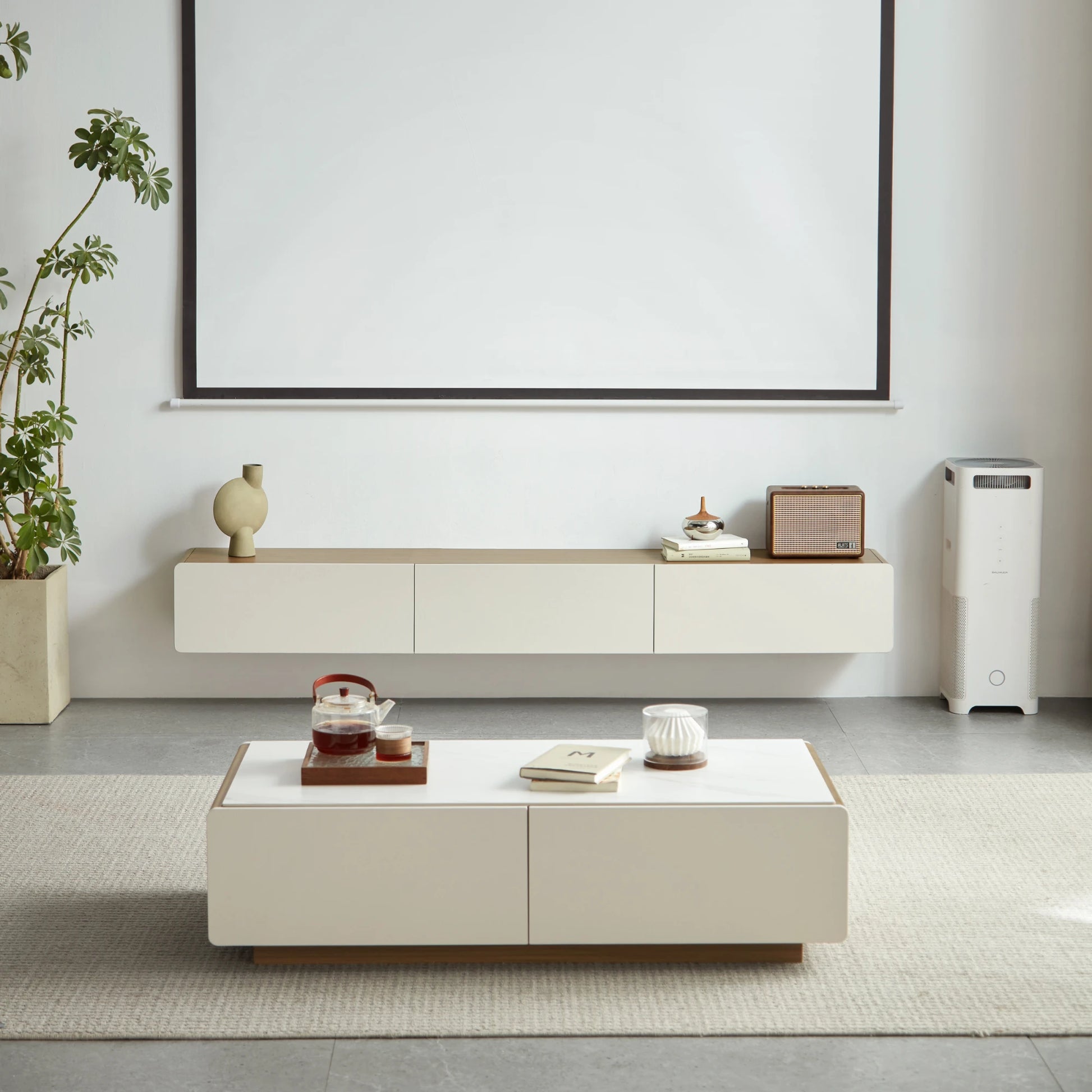 Linspire Pristine Floating Entertainment Unit, W180cm