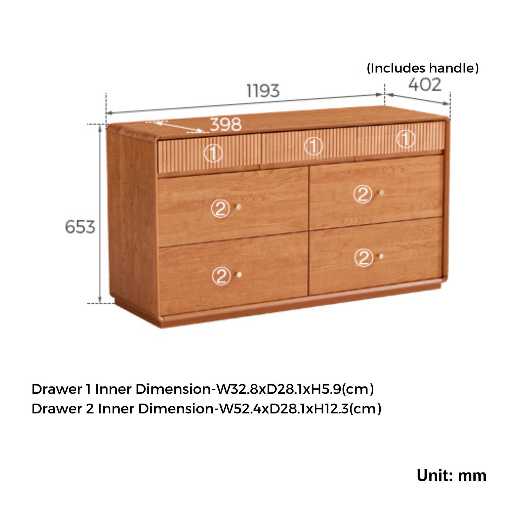 Linspire Railan Chest of 7 Drawers, Floor Standing