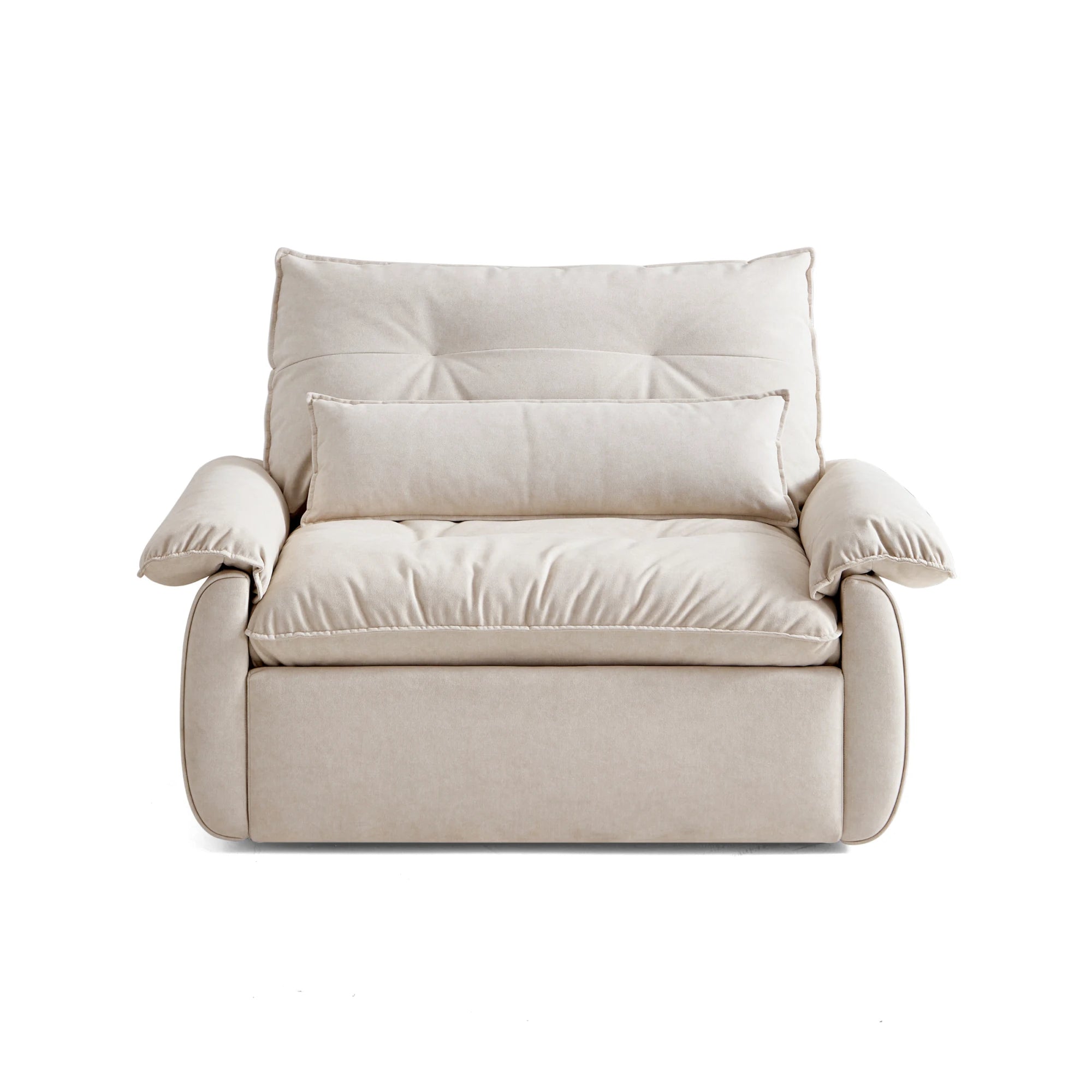 Linspire Rilla 1-Seater Sofa Bed, Velvet-Like Fabric, White