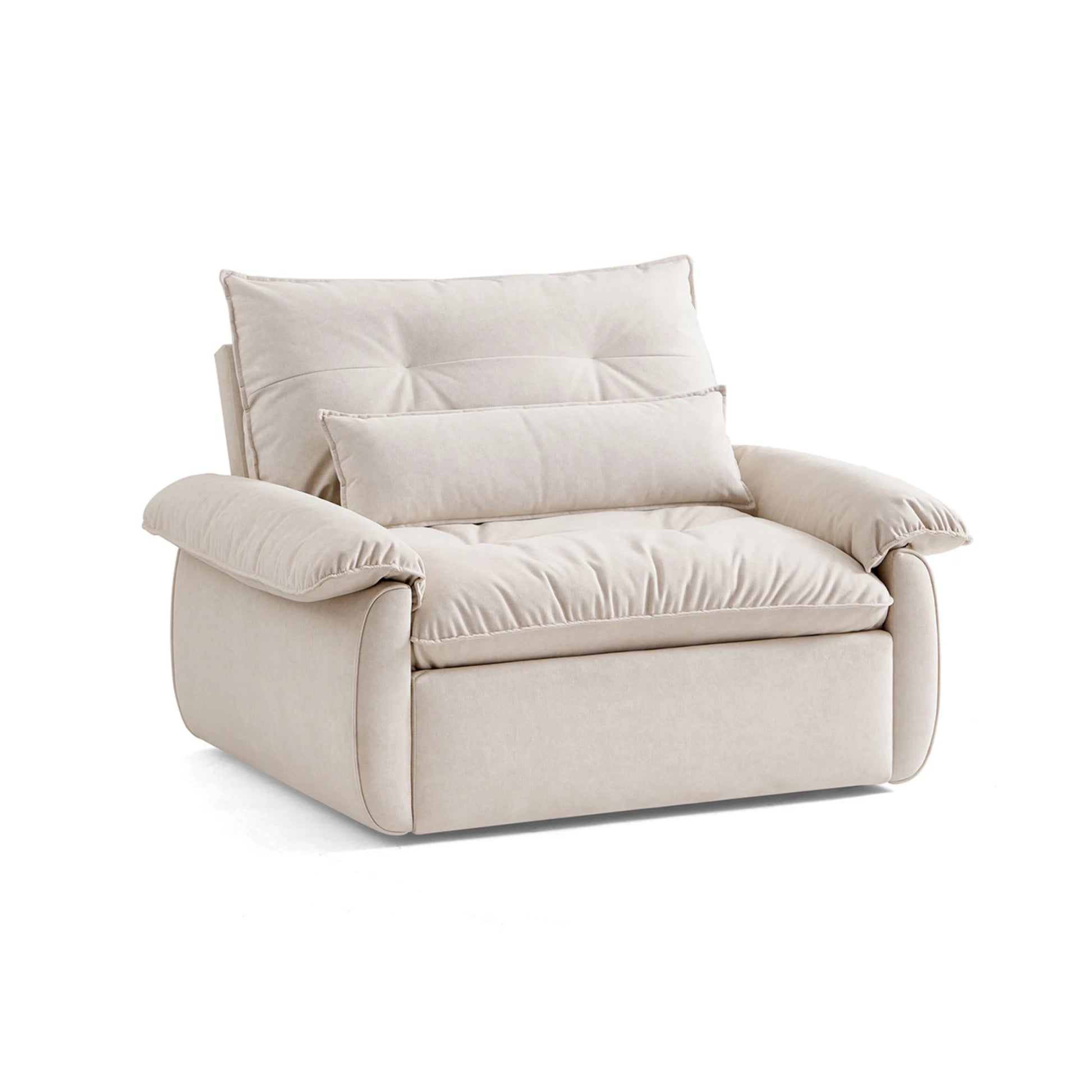 Linspire Rilla 1-Seater Sofa Bed, Velvet-Like Fabric, White