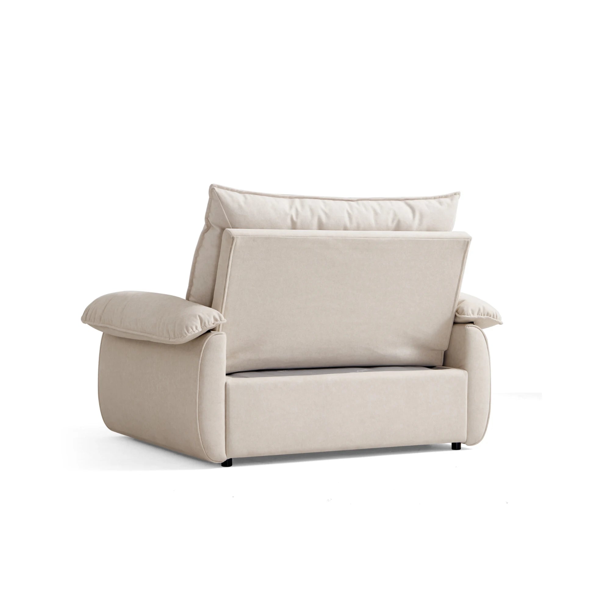 Linspire Rilla 1-Seater Sofa Bed, Velvet-Like Fabric, White