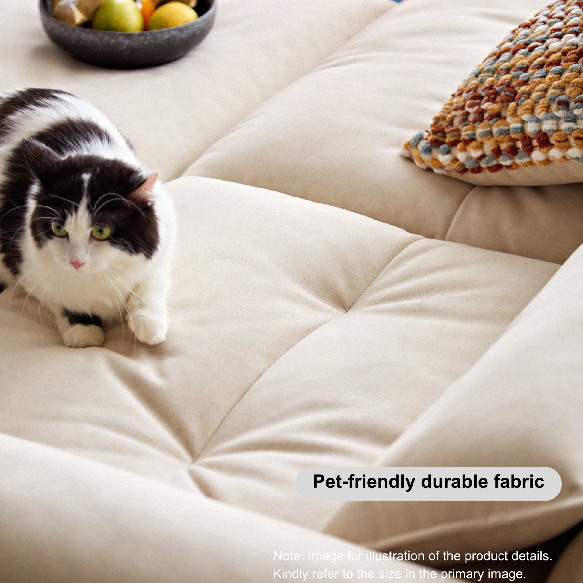 Linspire Rilla 1-Seater Sofa Bed, Velvet-Like Fabric, White