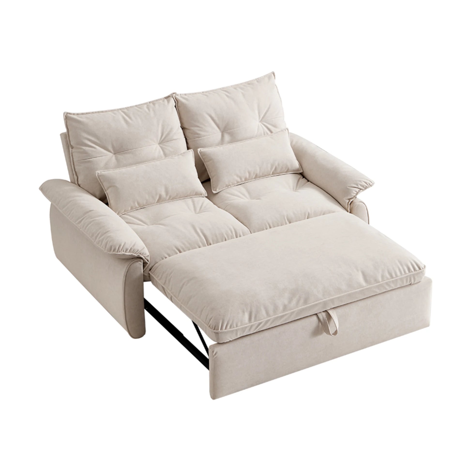 Linspire Rilla 2-Seater Sofa Bed, Velvet-Like Fabric, White