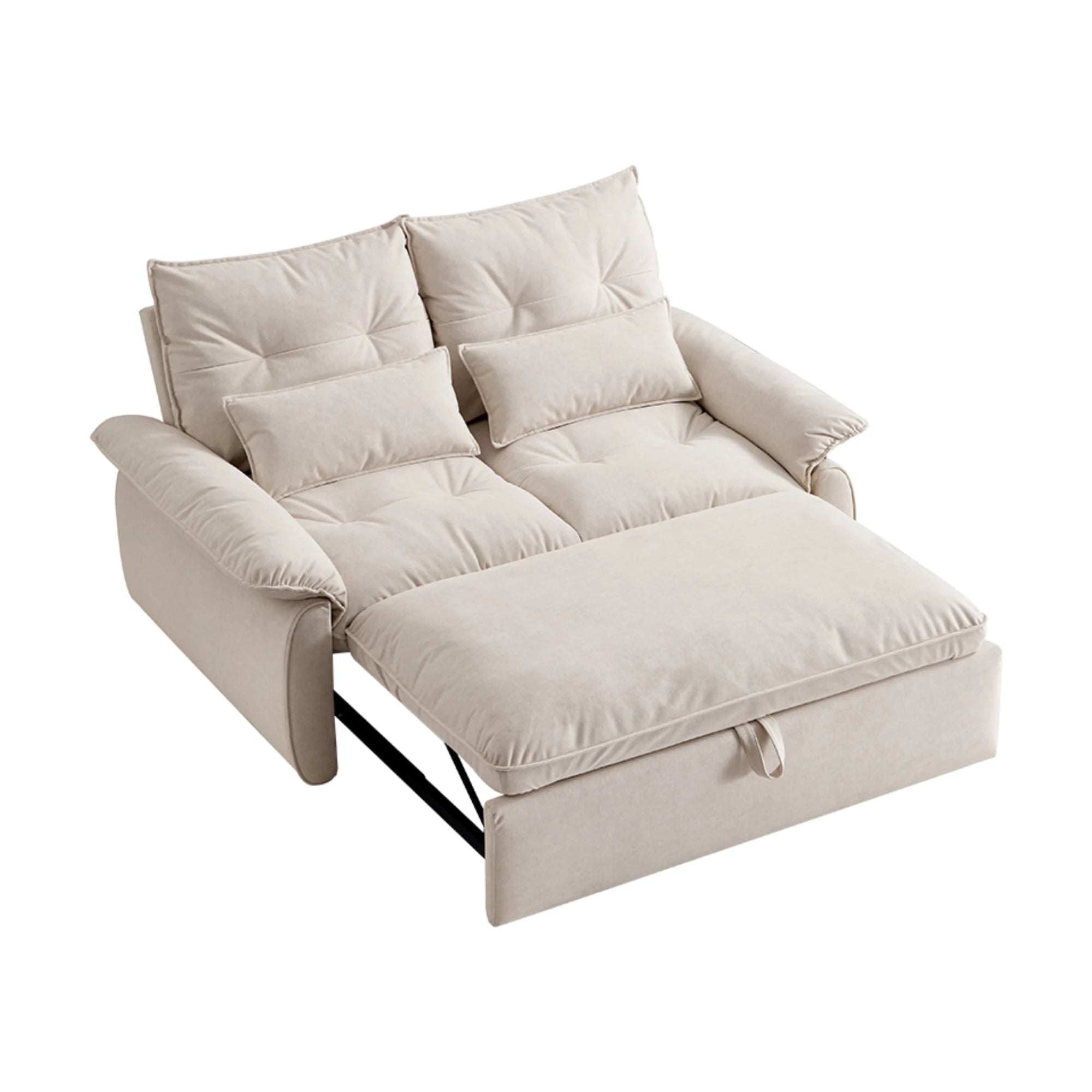 Linspire Rilla 2-Seater Sofa Bed, Velvet-Like Fabric, White
