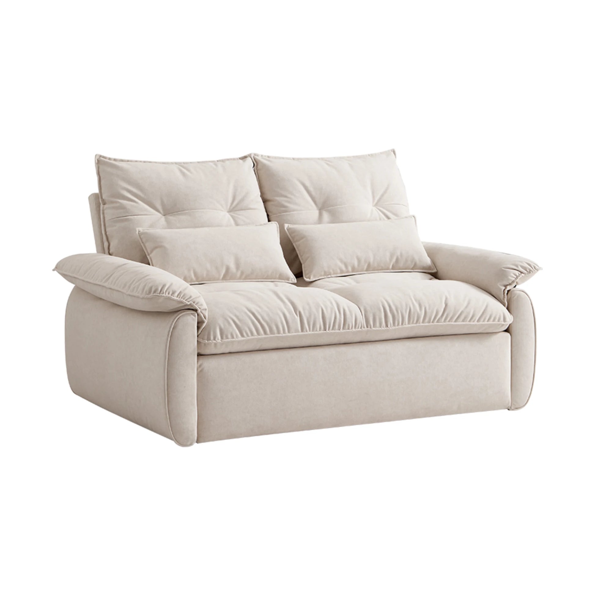 Linspire Rilla 2-Seater Sofa Bed, Velvet-Like Fabric, White