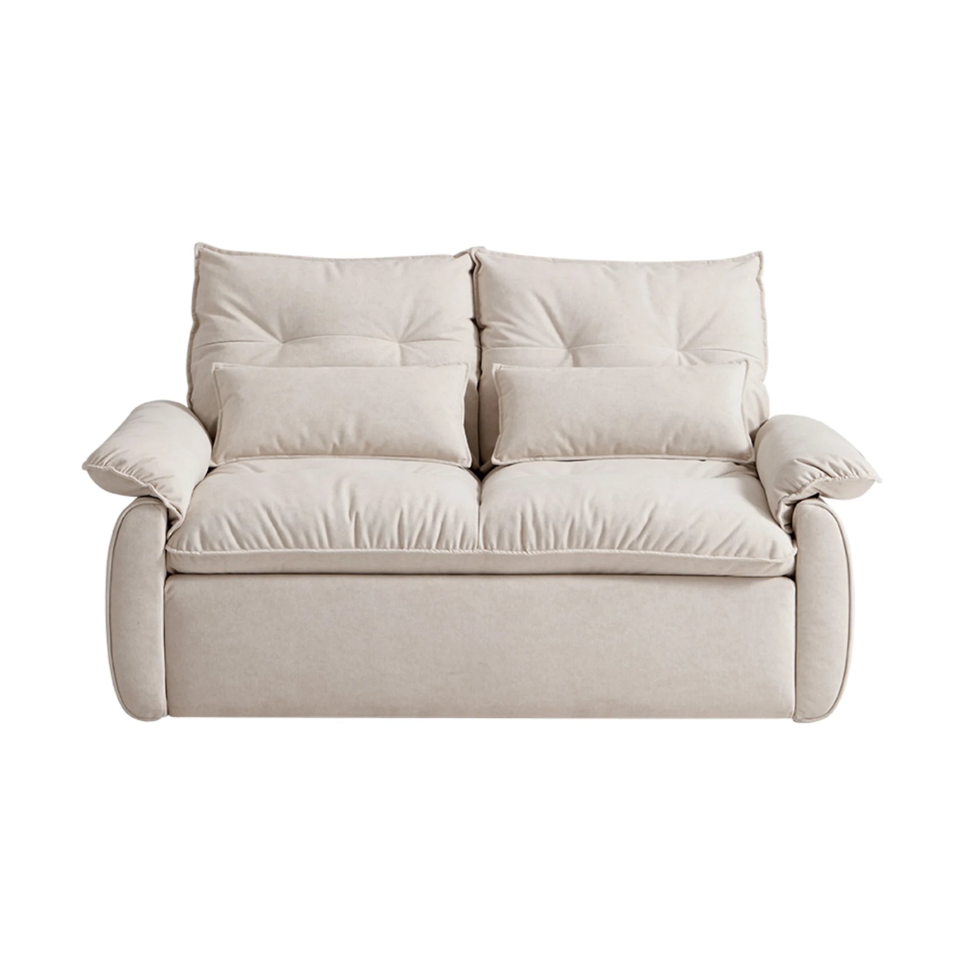 Linspire Rilla 2-Seater Sofa Bed, Velvet-Like Fabric, White