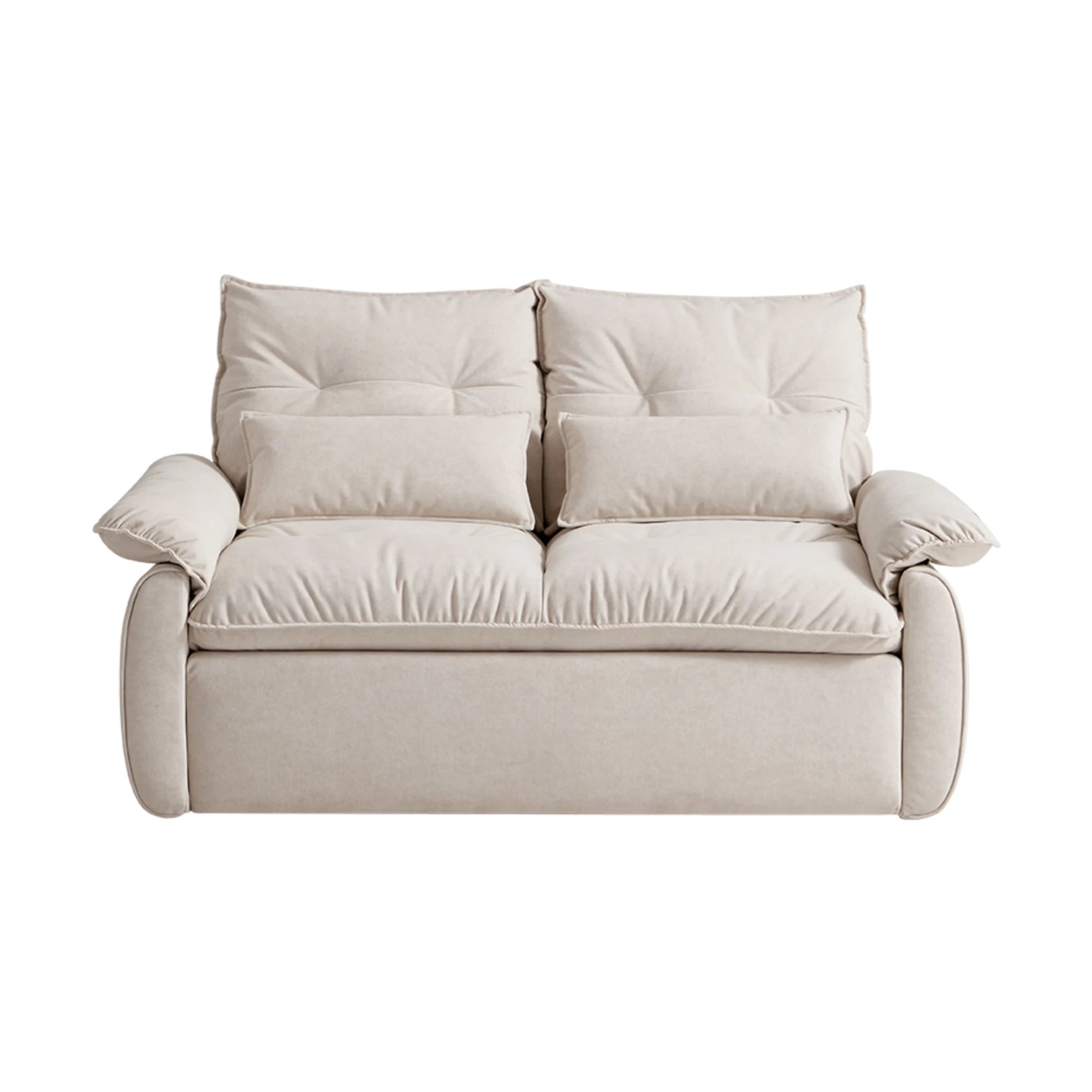 Linspire Rilla 2-Seater Sofa Bed, Velvet-Like Fabric, White
