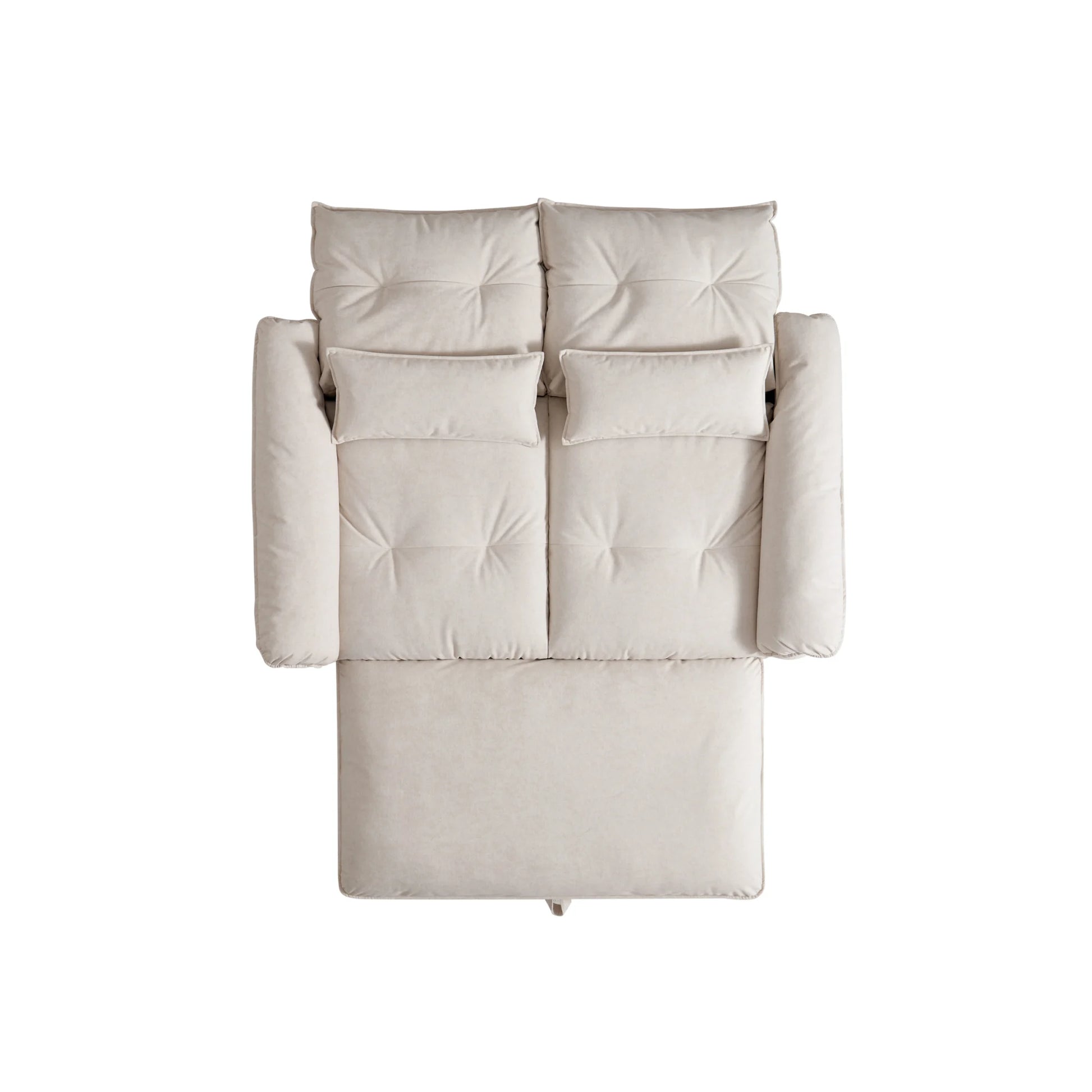 Linspire Rilla 2-Seater Sofa Bed, Velvet-Like Fabric, White