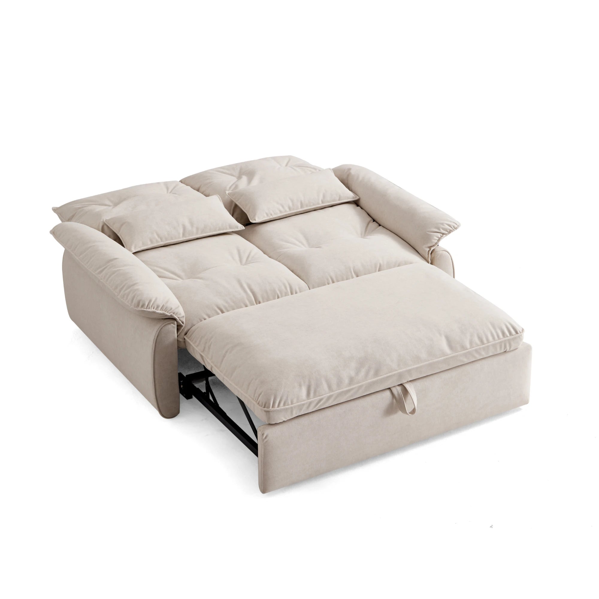 Linspire Rilla 2-Seater Sofa Bed, Velvet-Like Fabric, White