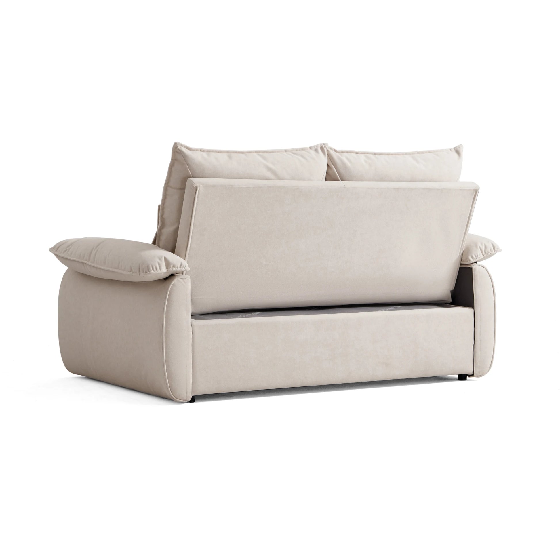 Linspire Rilla 2-Seater Sofa Bed, Velvet-Like Fabric, White