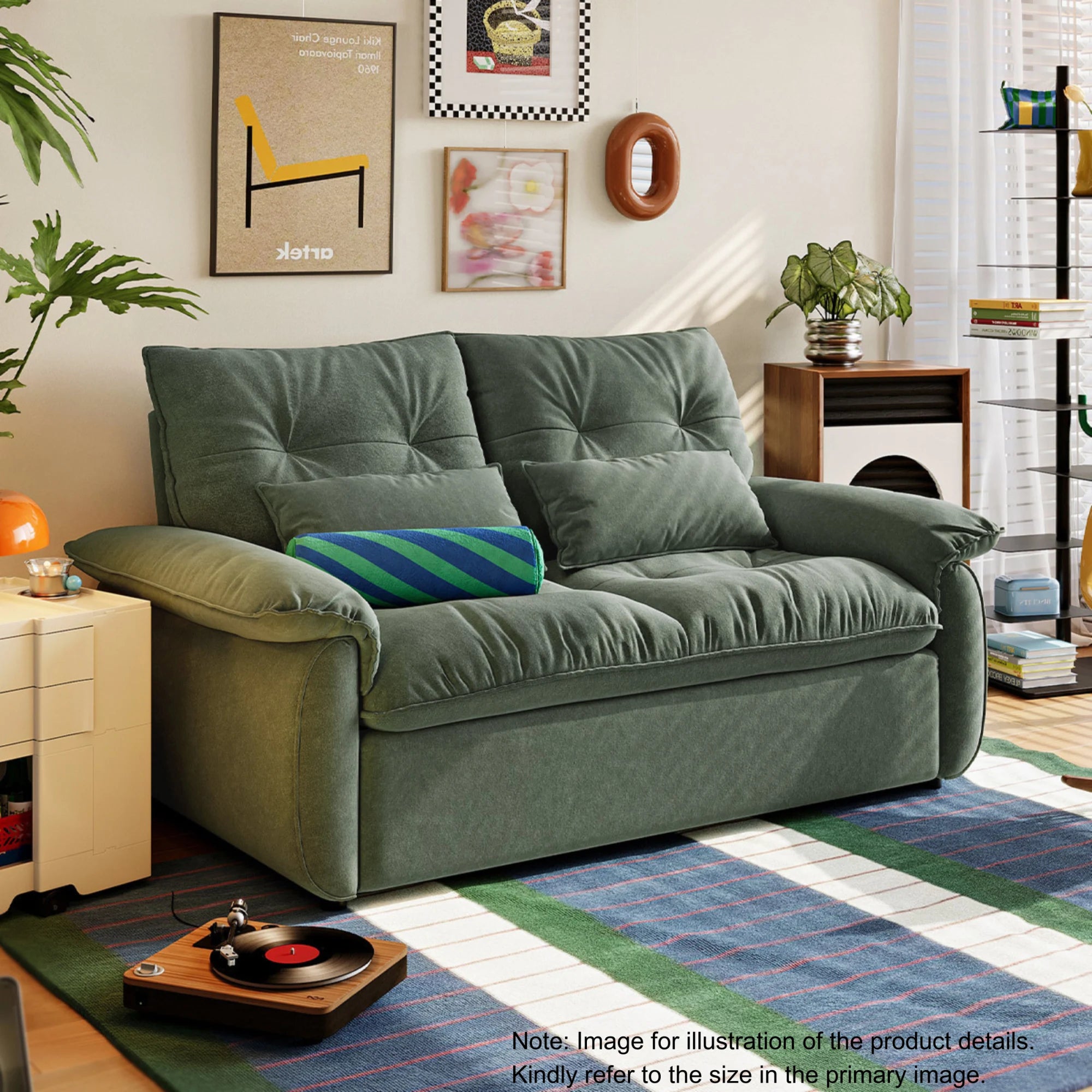 Linspire Rilla 1-Seater Sofa Bed, Pet-Friendly Fabric, Moss Green