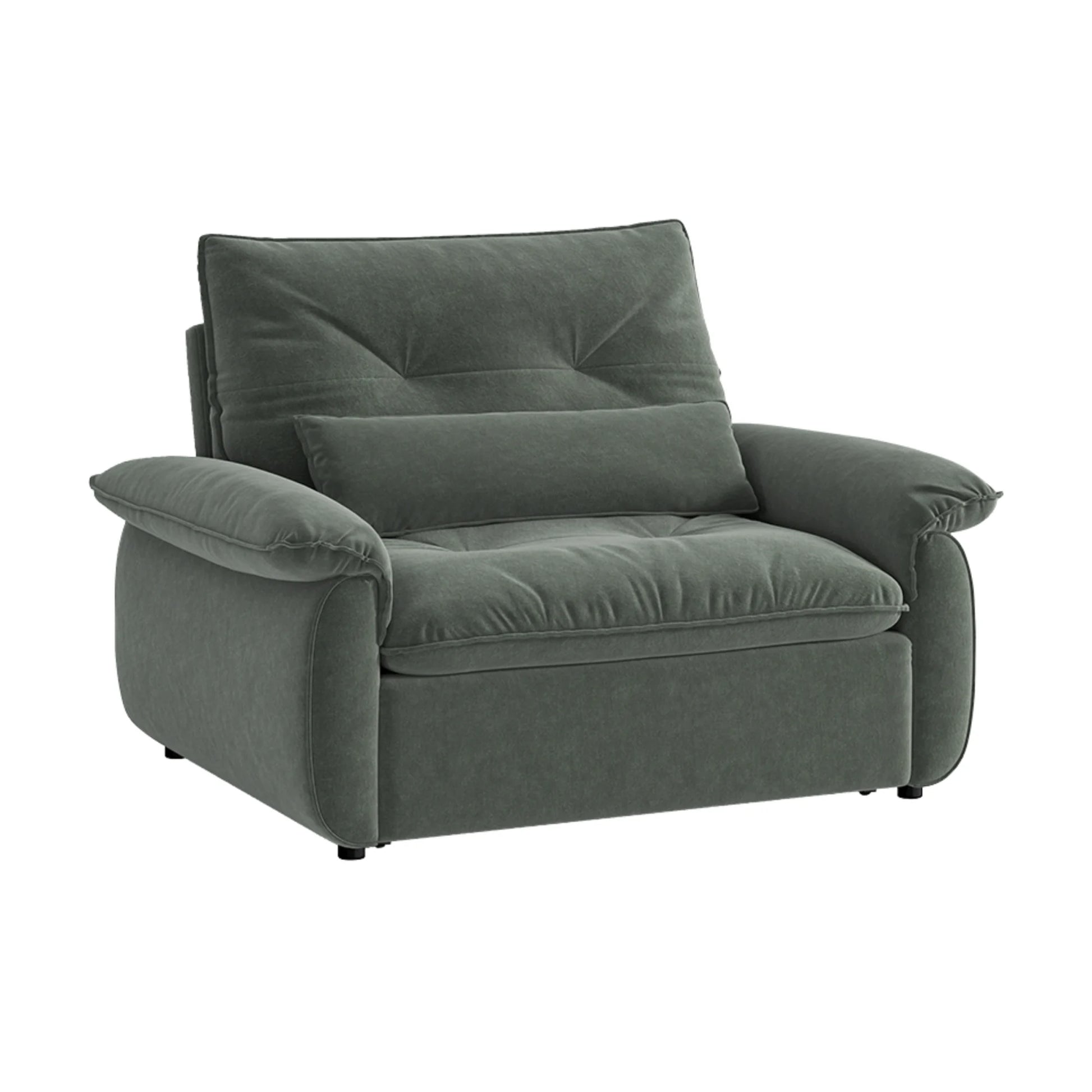 Linspire Rilla 1-Seater Sofa Bed, Velvet-Like Fabric, Charcoal Green