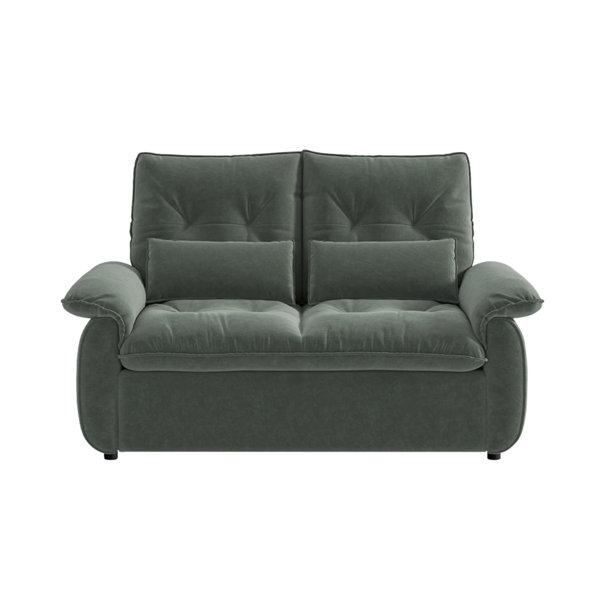 Linspire Rilla 2-Seater Sofa Bed, Velvet-Like Fabric, Charcoal Green