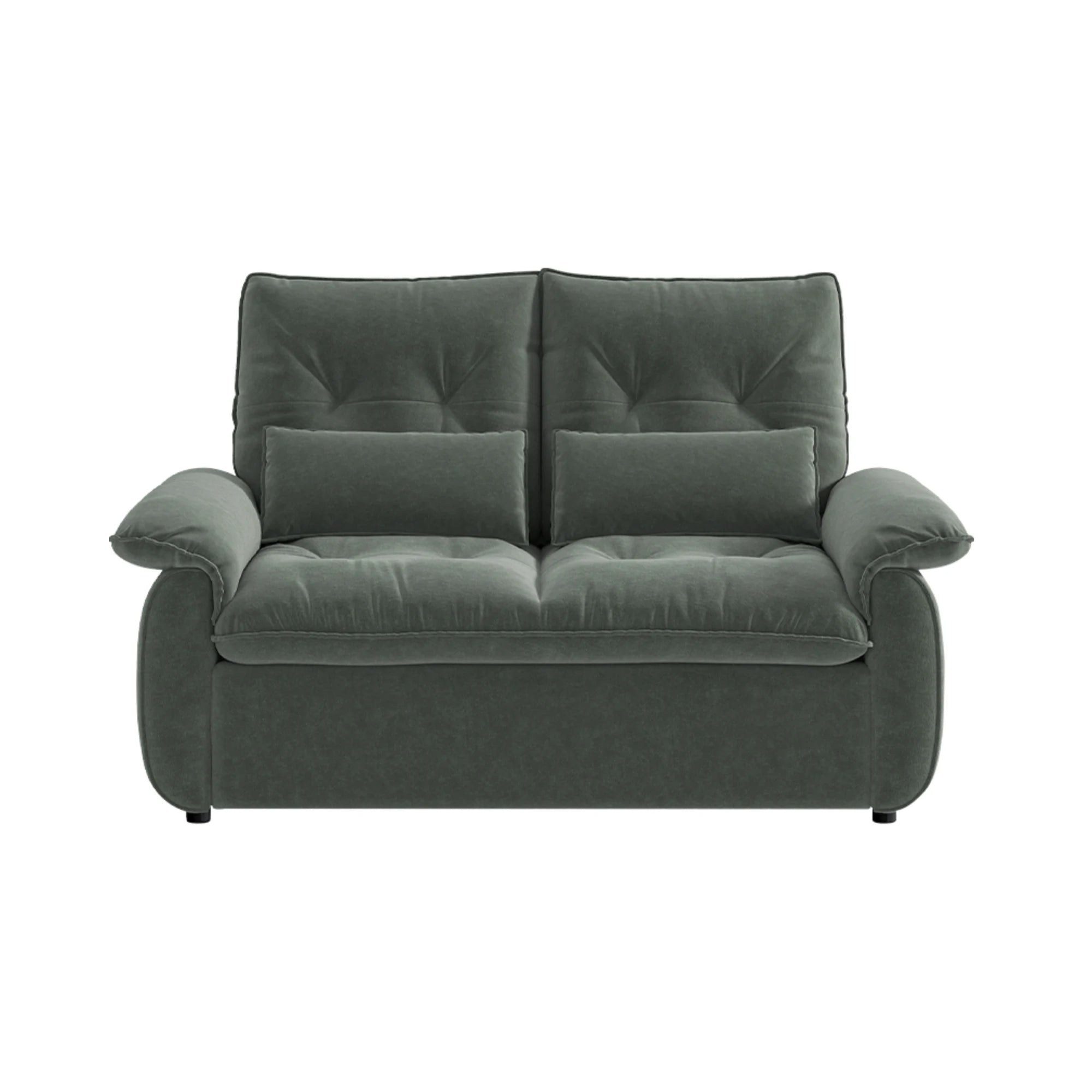 Linspire Rilla 2-Seater Sofa Bed, Velvet-Like Fabric, Charcoal Green