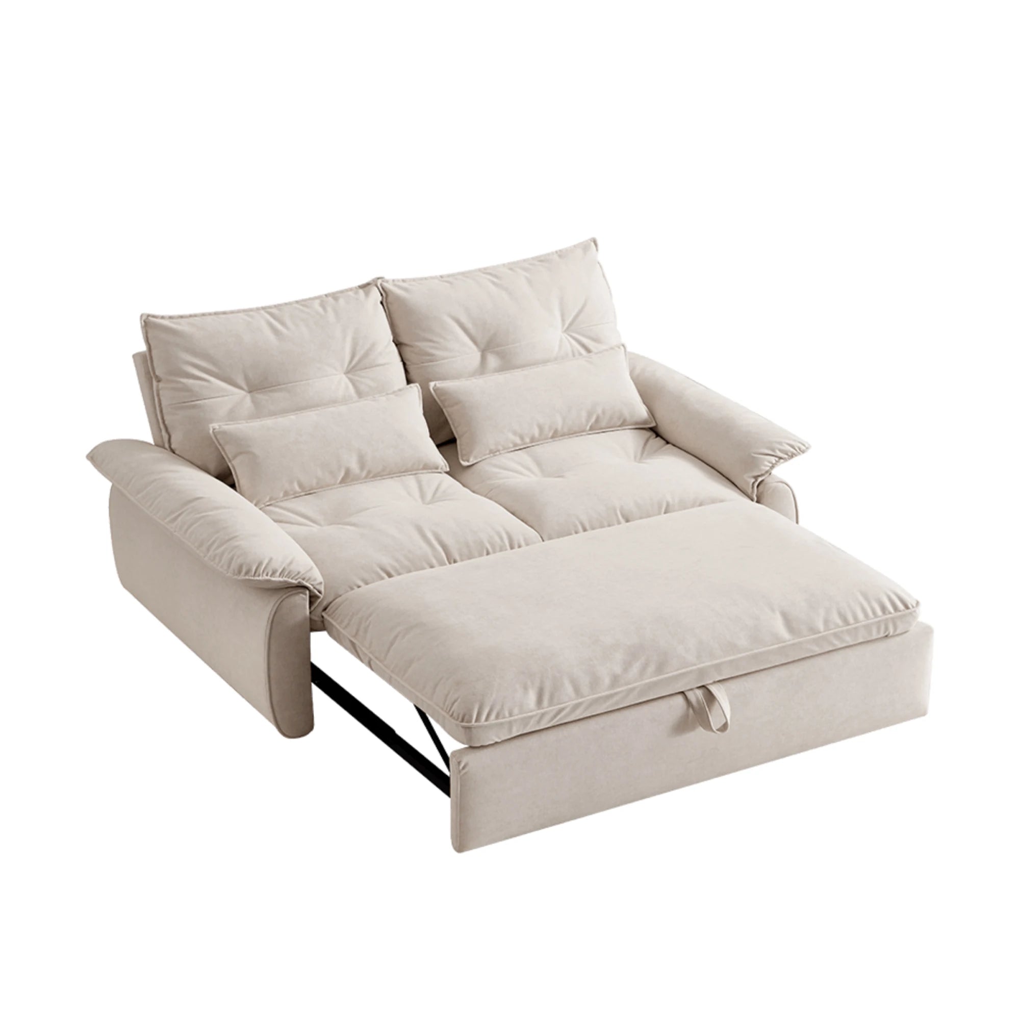 Linspire Rilla 3-Seater Sofa Bed, Velvet-Like Fabric, White