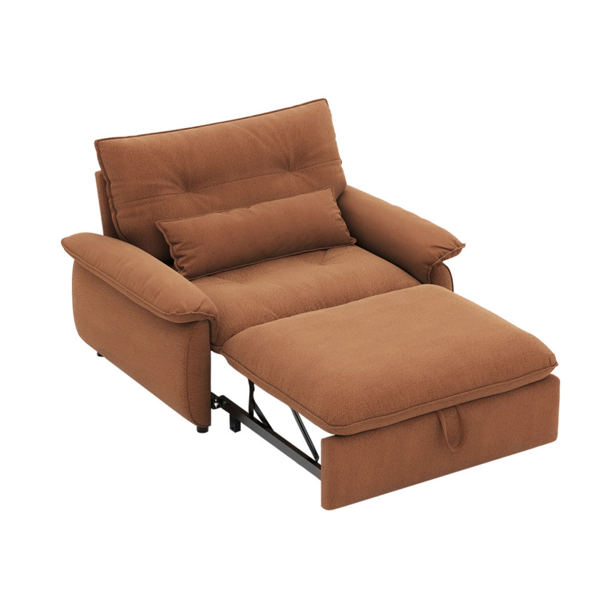 Linspire Rilla 1-Seater Sofa Bed, Linen-Look Fabric, Brown