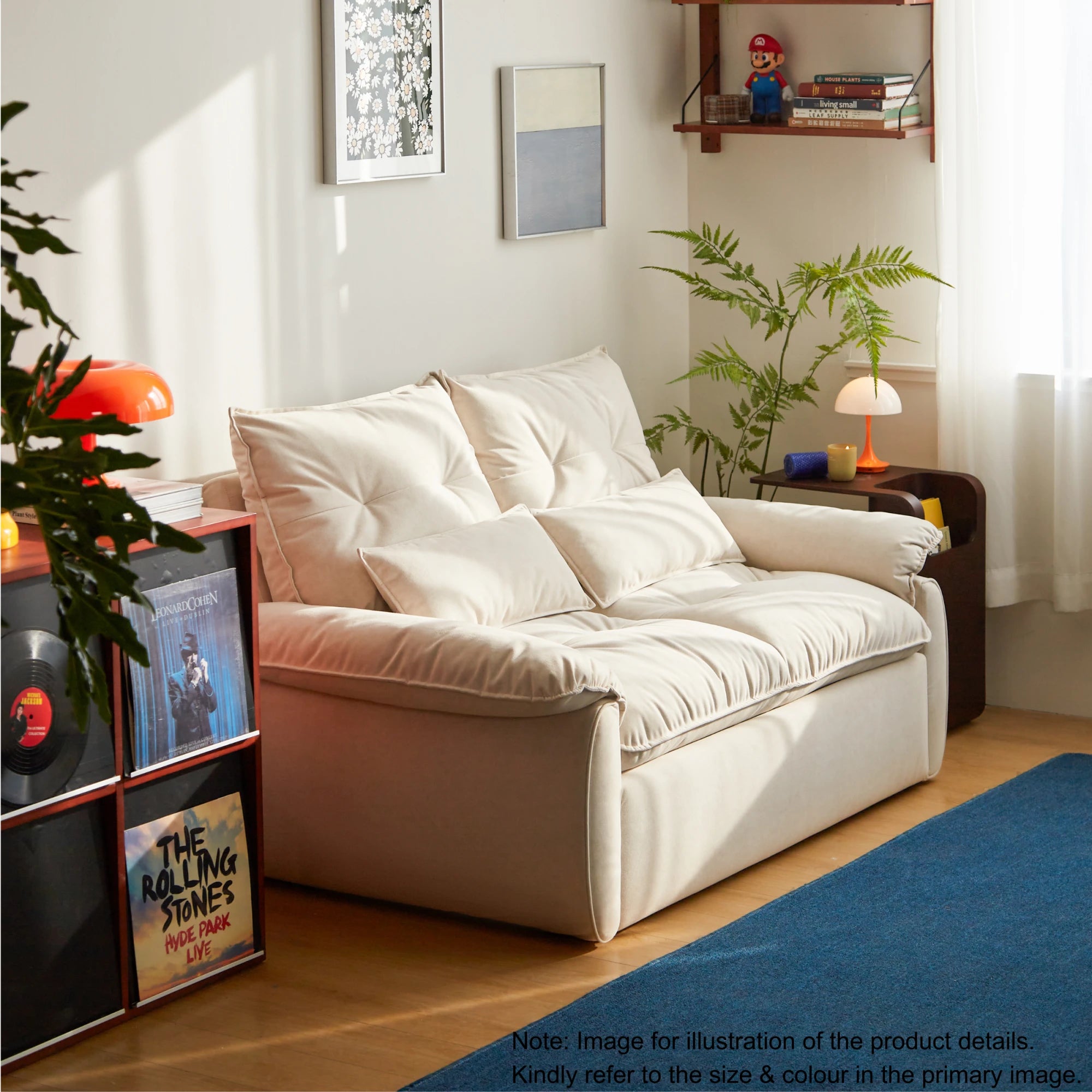 Linspire Rilla 1-Seater Sofa Bed, Linen-Look Fabric, Brown