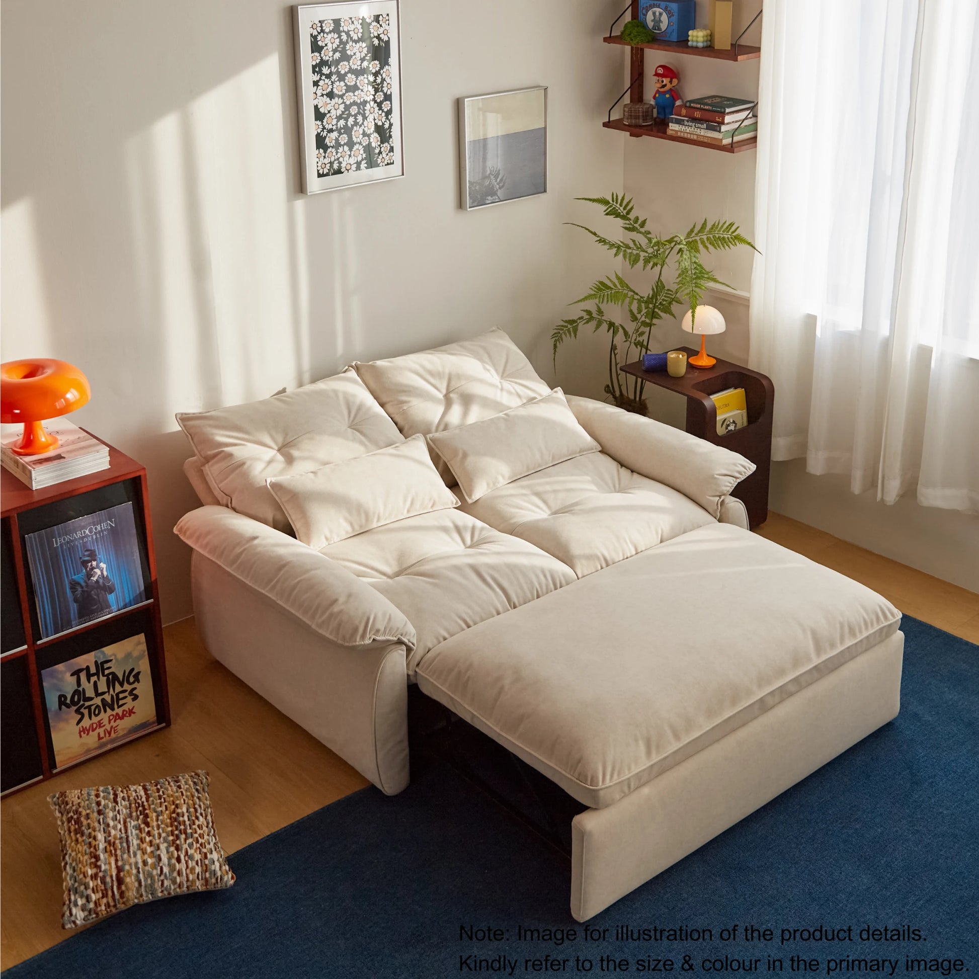 Linspire Rilla 1-Seater Sofa Bed, Linen-Look Fabric, Brown