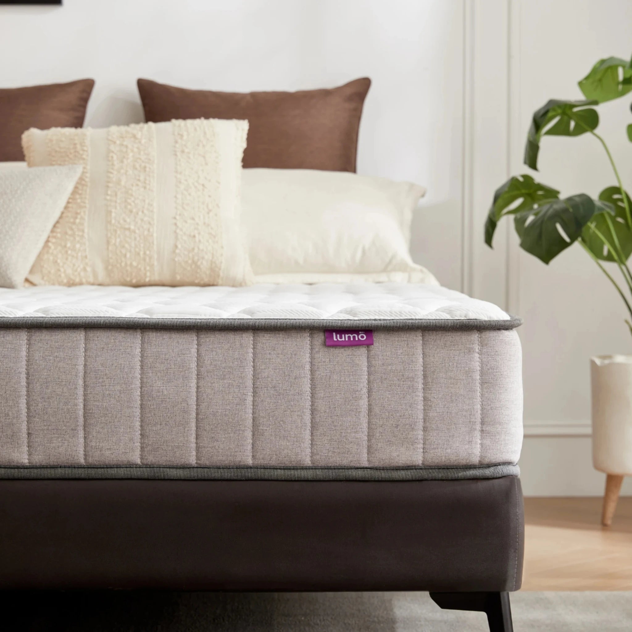 Lumo Comfort Hybrid Mattress, Medium Firm, White, Grey