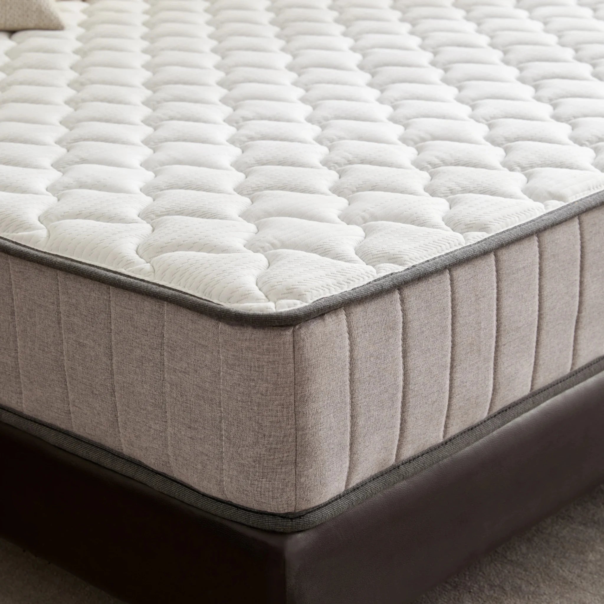 Lumo Comfort Hybrid Mattress, Medium Firm, White, Grey