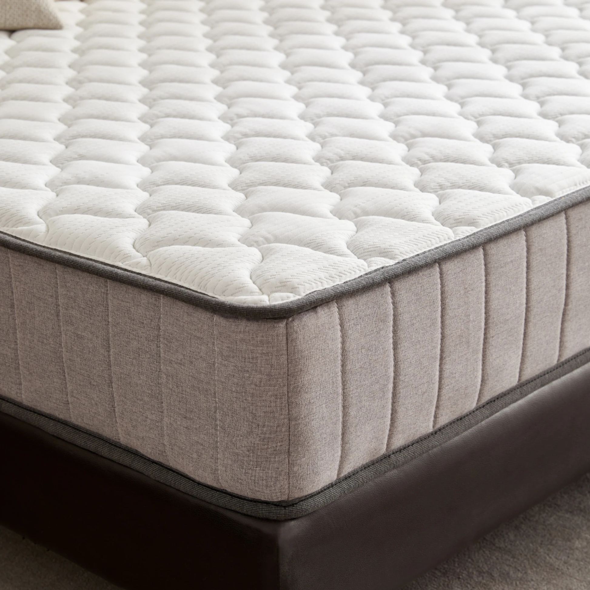 Lumo Comfort Hybrid Mattress, Medium Firm, White, Grey