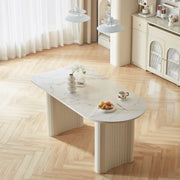 Linspire Spire Dining Table With Sintered Stone Top, White