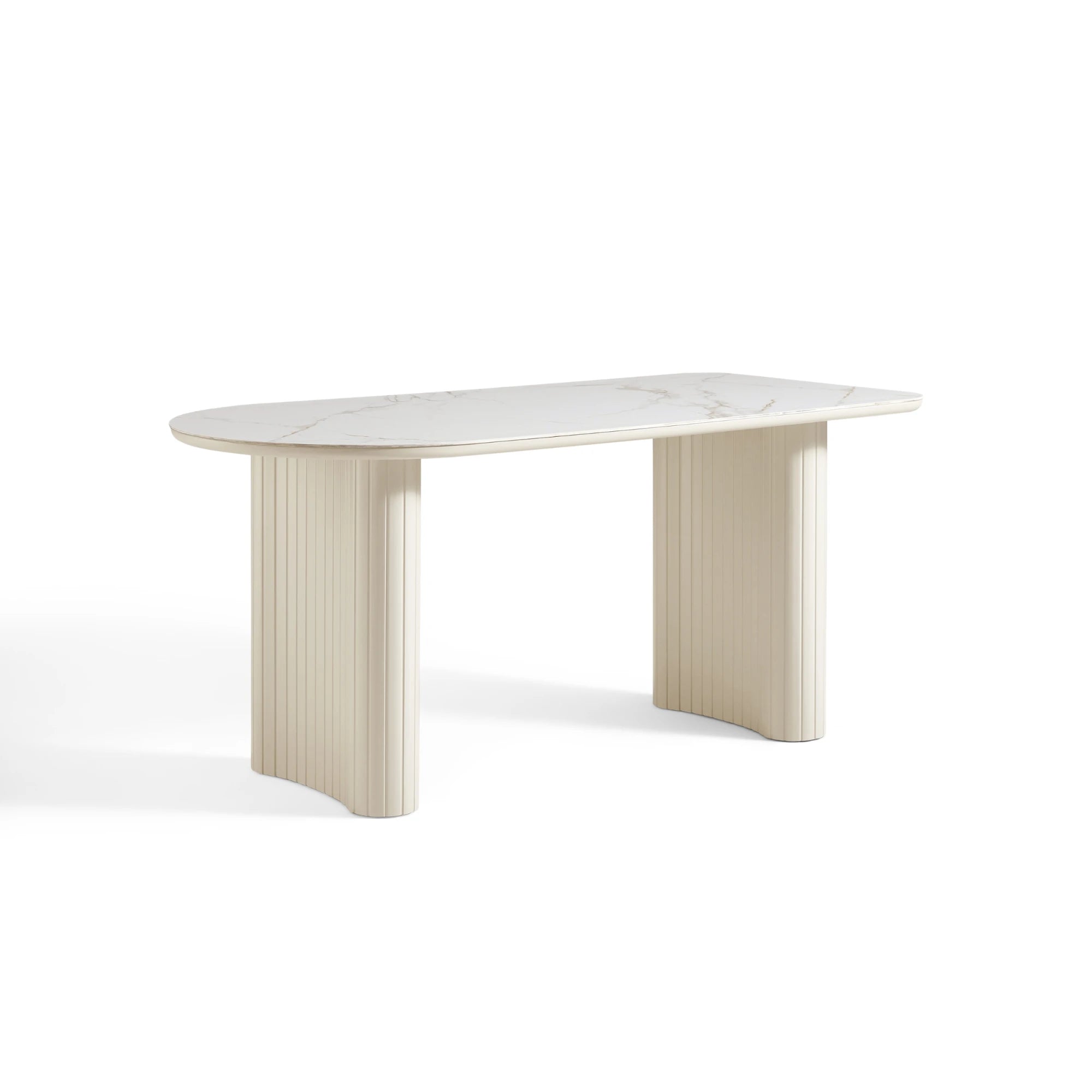 Linspire Spire Dining Table With Sintered Stone Top, White