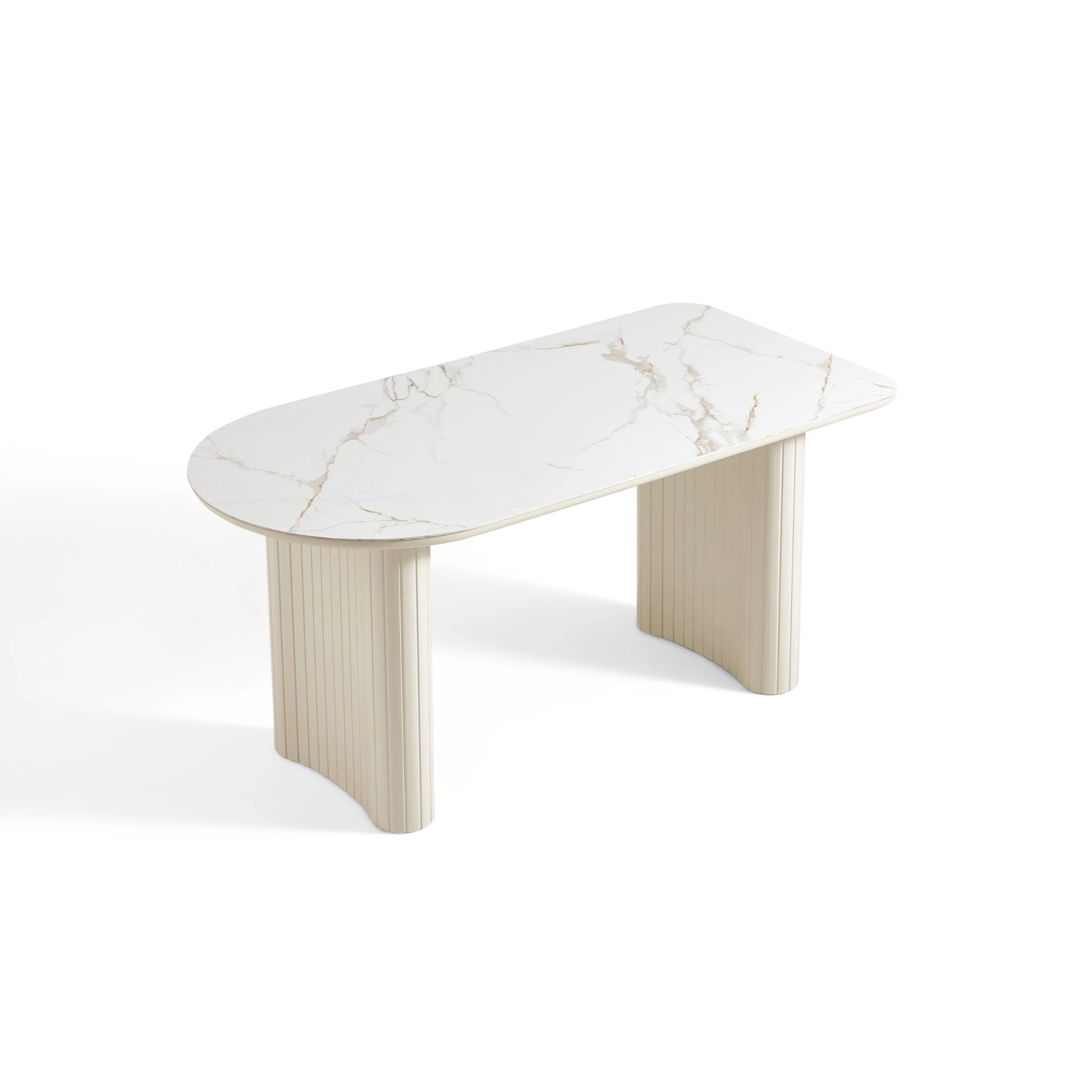 Linspire Spire Dining Table With Sintered Stone Top, White