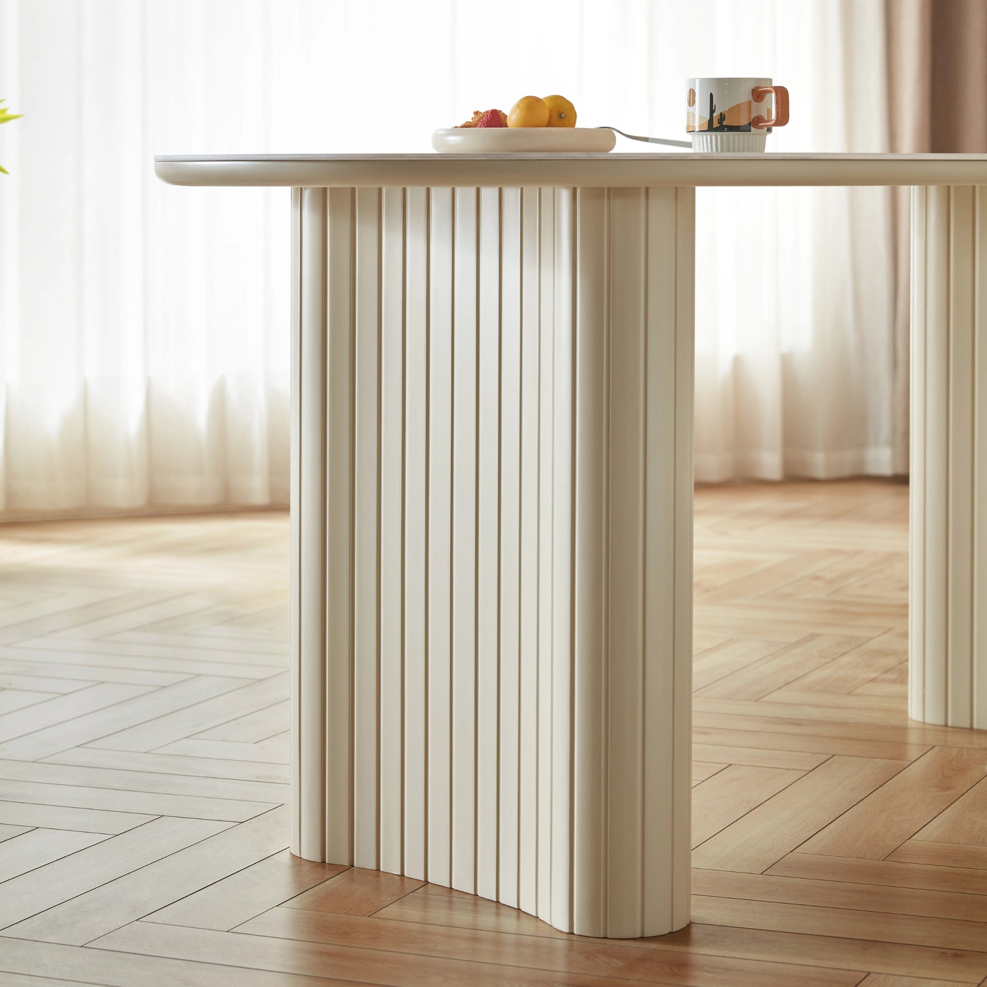 Linspire Spire Dining Table With Sintered Stone Top, White