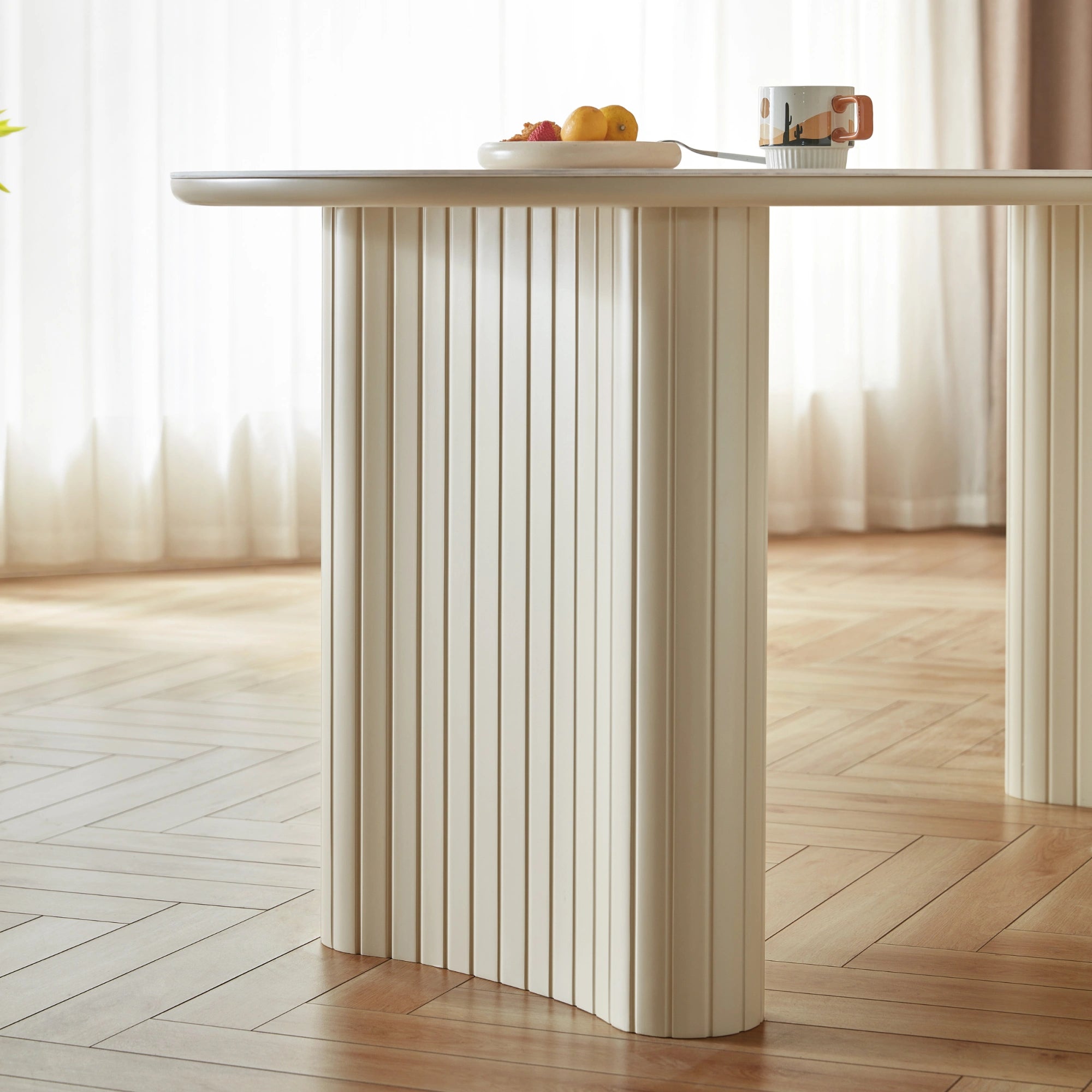 Linspire Spire Dining Table With Sintered Stone Top, White