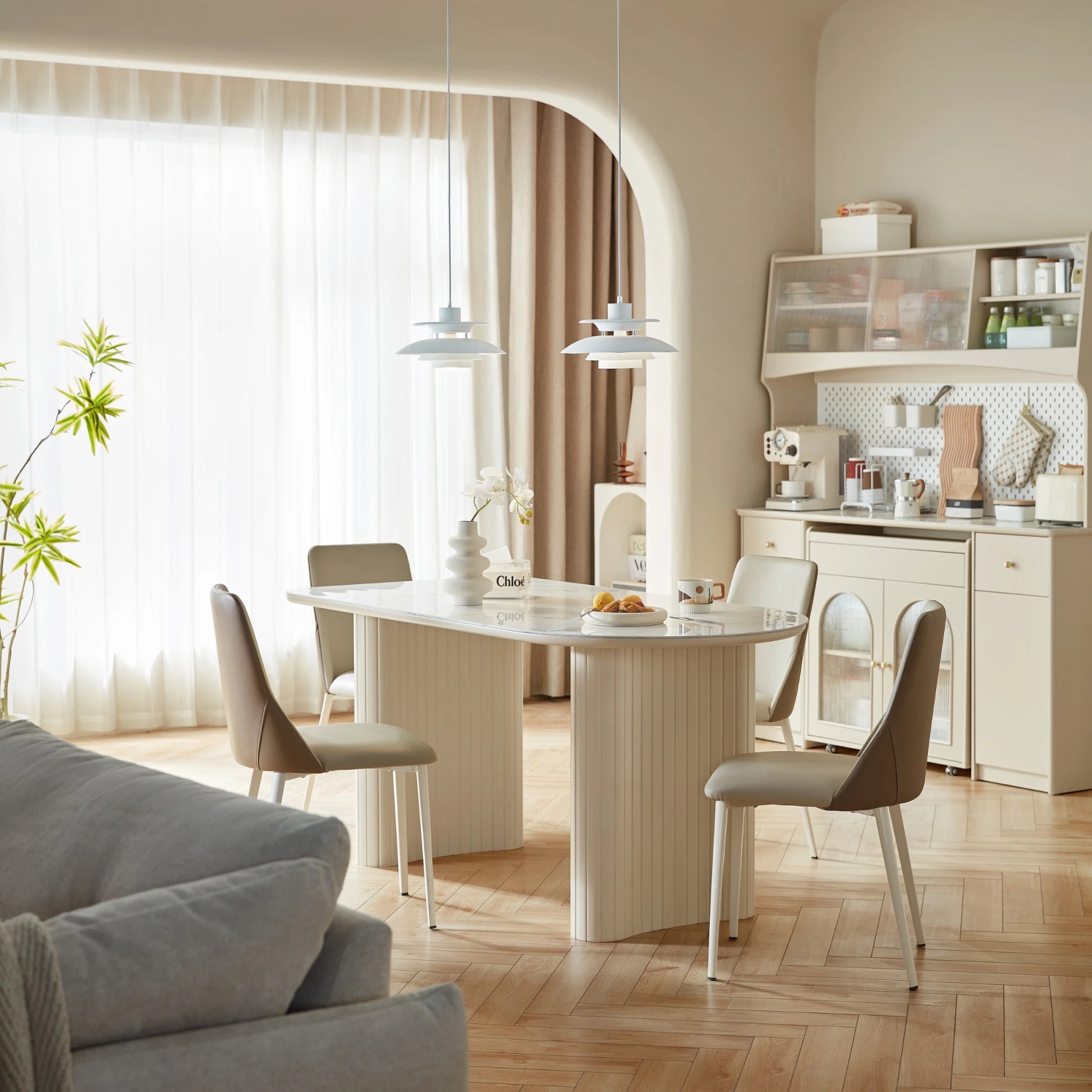 Linspire Spire Dining Table With Sintered Stone Top, White