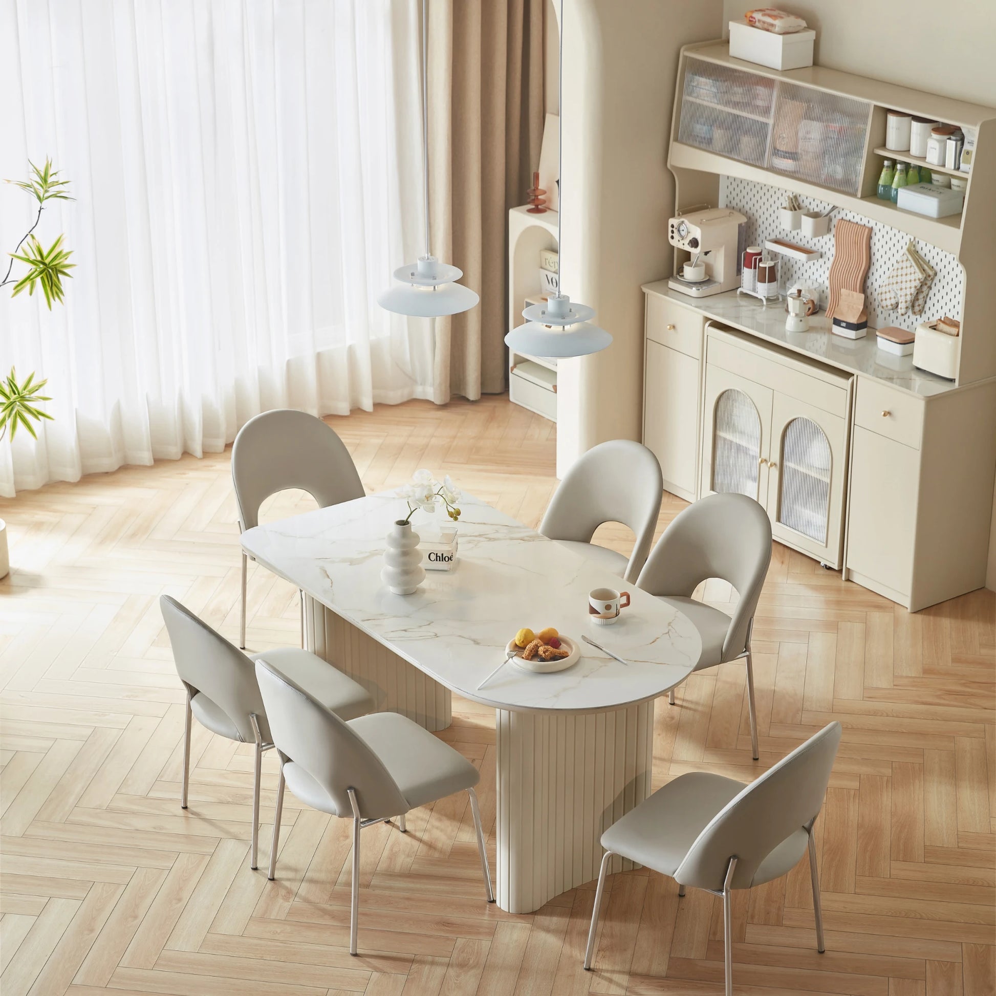 Linspire Spire Dining Table With Sintered Stone Top, White