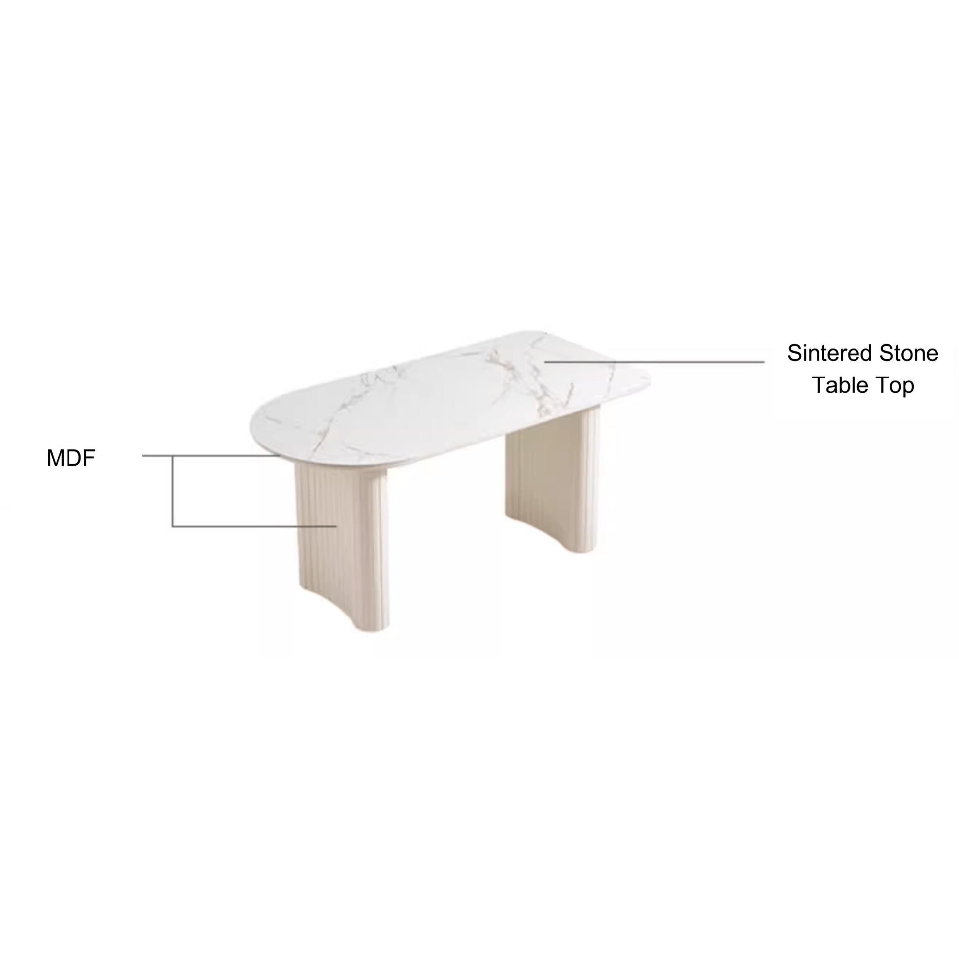 Linspire Spire Dining Table With Sintered Stone Top, White