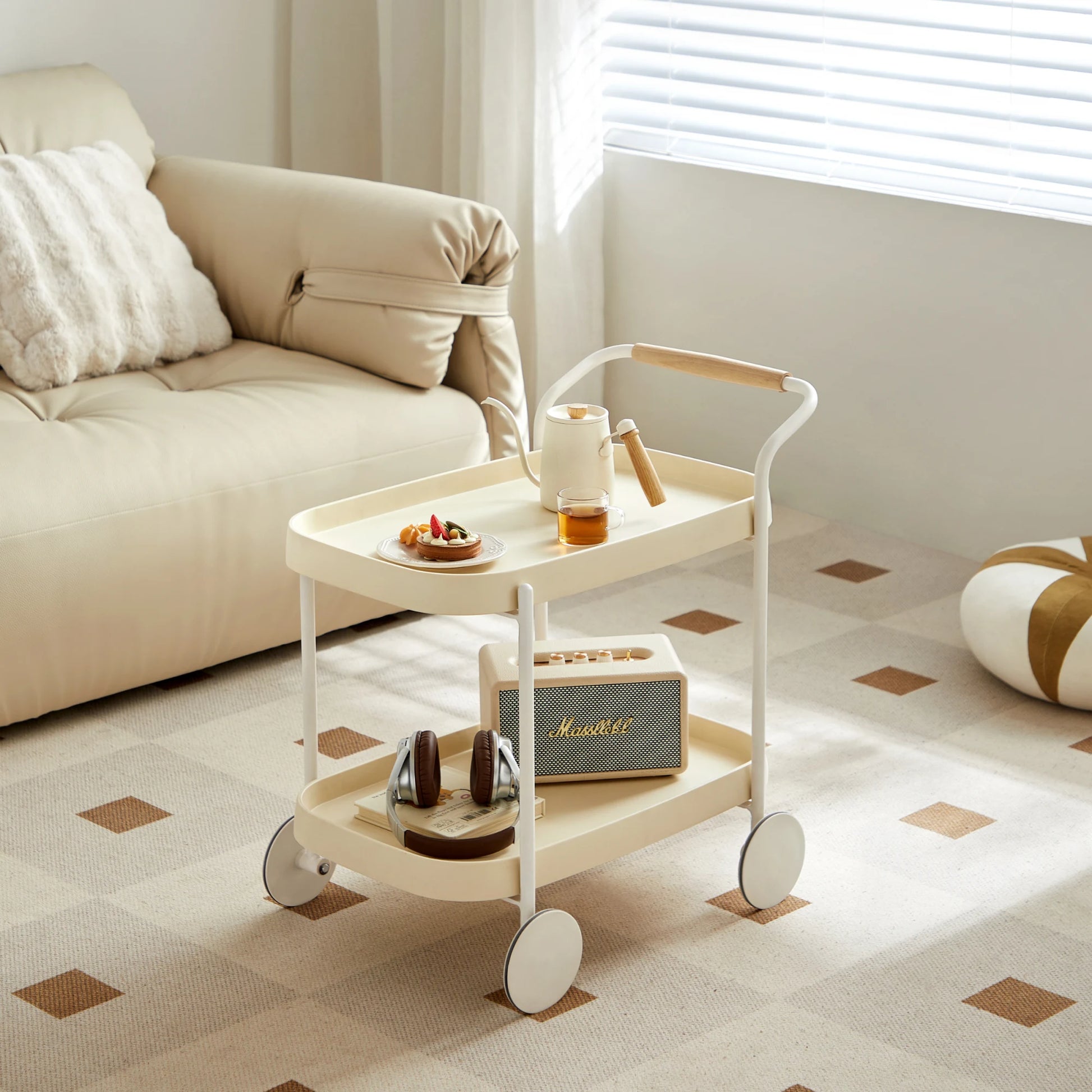 Linspire Strata Storage Trolley, Creamy White