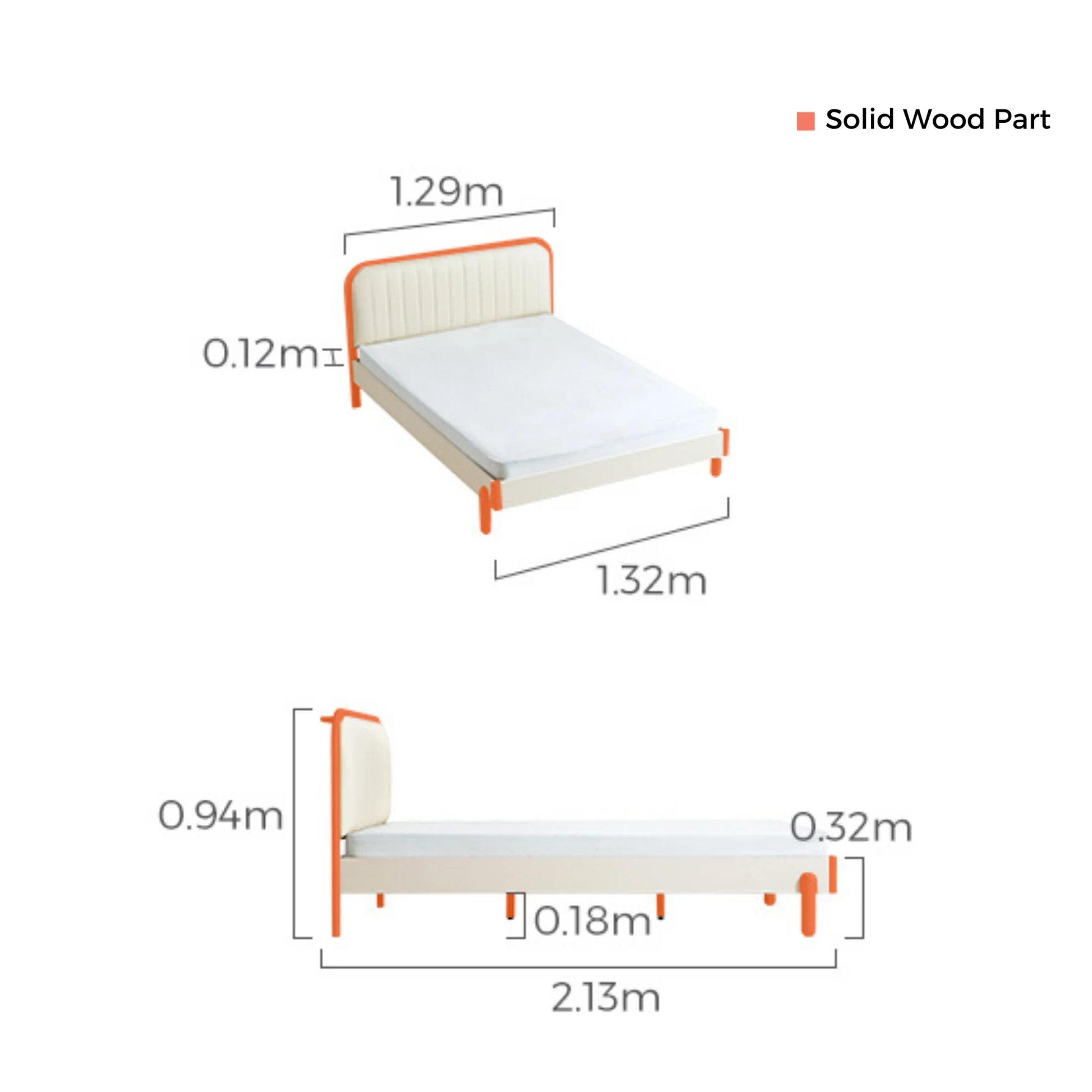 Linspire Sunny Kids Bed Frame, Global Double, White
