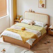 Linspire Sunny Kids Bed Frame with Underbed Drawers, 129x215x107cm, Natural Wood